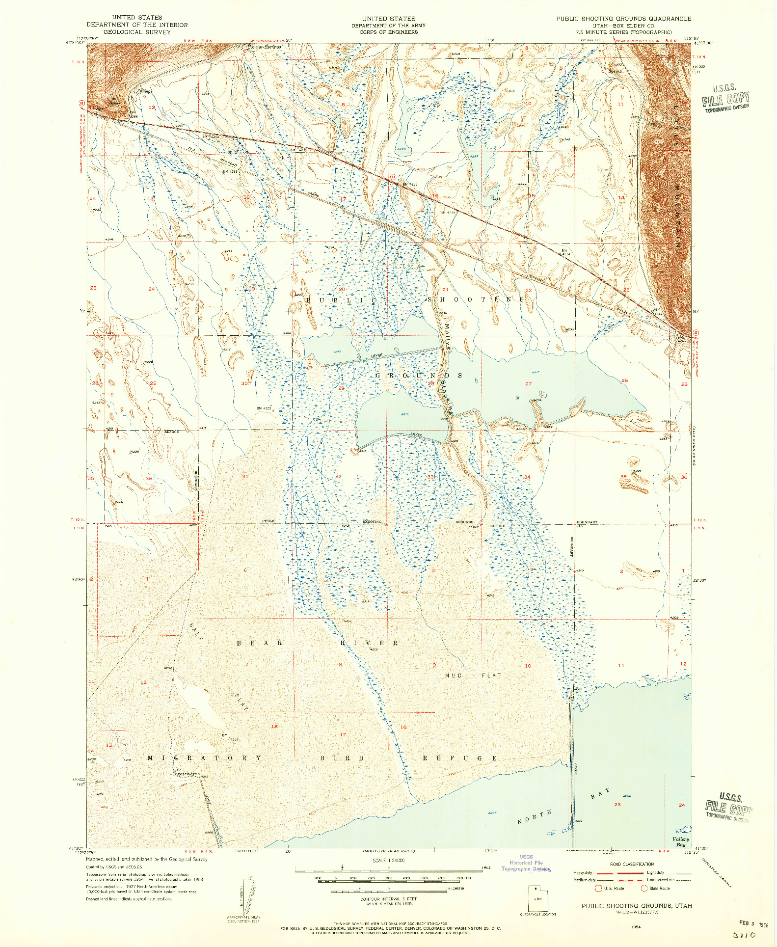 USGS 1:24000-SCALE QUADRANGLE FOR PUBLIC SHOOTING GROUNDS, UT 1954