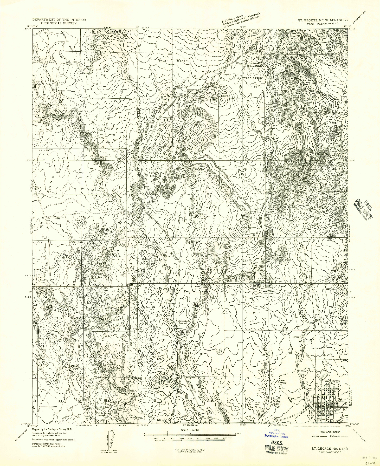 USGS 1:24000-SCALE QUADRANGLE FOR ST. GEORGE NE, UT 1956