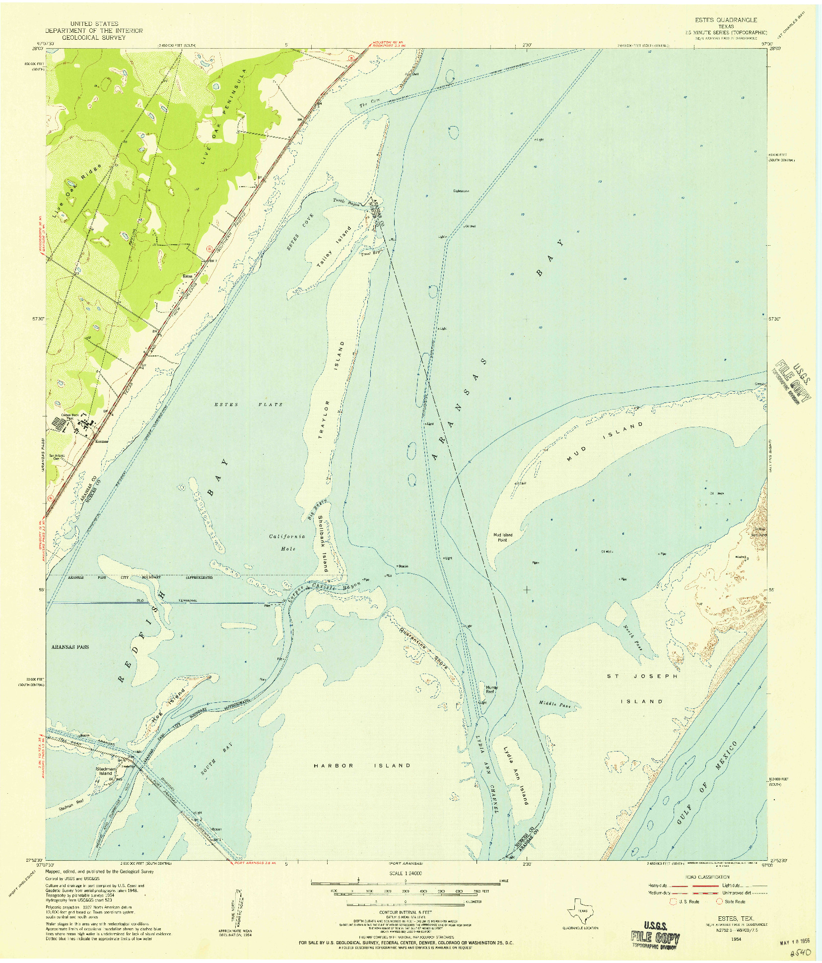 USGS 1:24000-SCALE QUADRANGLE FOR ESTES, TX 1954