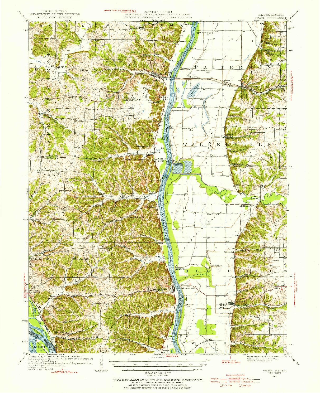 USGS 1:62500-SCALE QUADRANGLE FOR PEARL, IL 1950