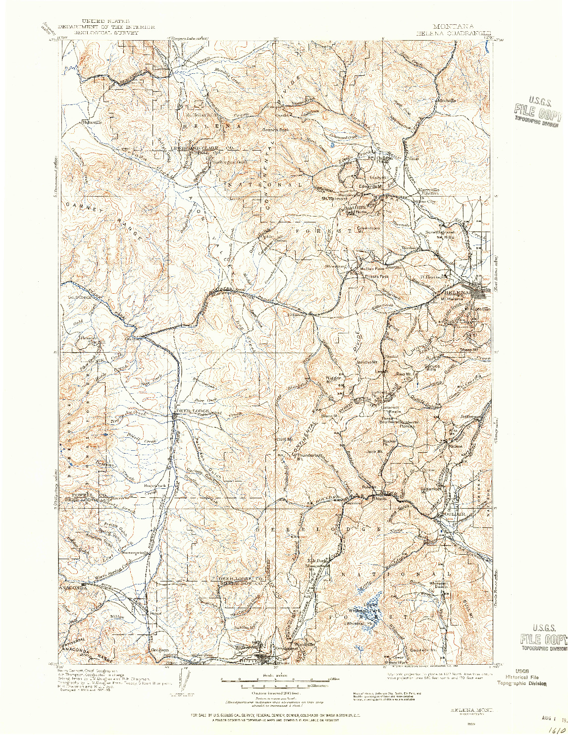 USGS 1:250000-SCALE QUADRANGLE FOR HELENA, MT 1899