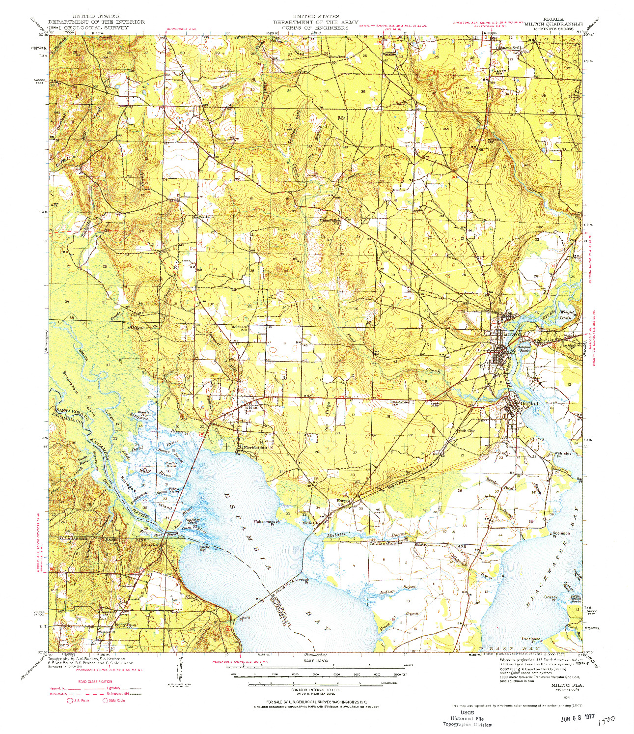 USGS 1:62500-SCALE QUADRANGLE FOR MILTON, FL 1941