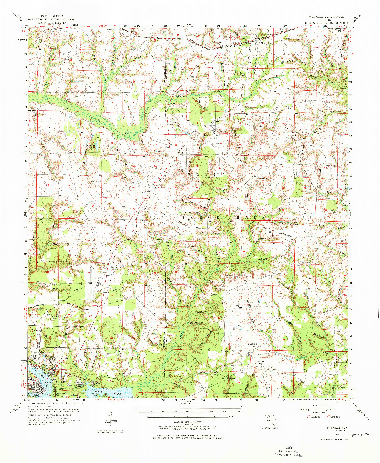 USGS 1:62500-SCALE QUADRANGLE FOR NICEVILLE, FL 1956