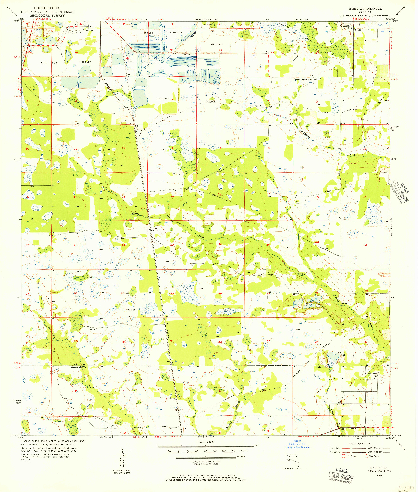 USGS 1:24000-SCALE QUADRANGLE FOR BAIRD, FL 1955