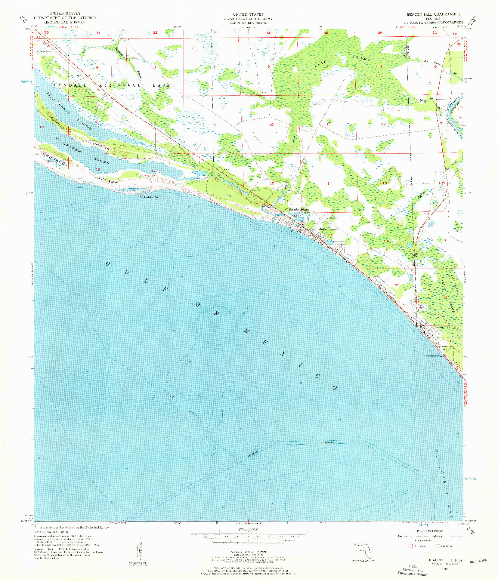 USGS 1:24000-SCALE QUADRANGLE FOR BEACON HILL, FL 1956