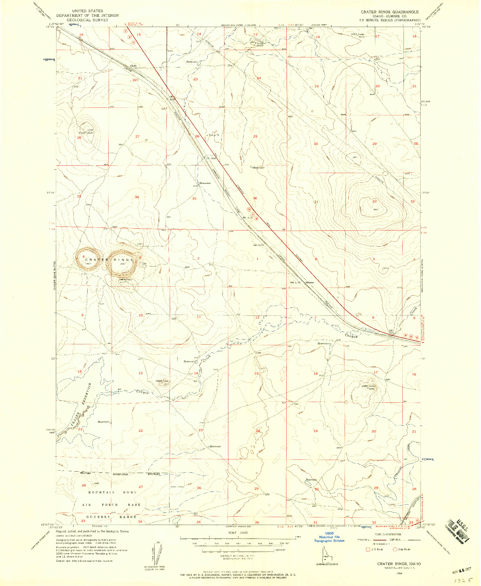 USGS 1:24000-SCALE QUADRANGLE FOR CRATER RINGS, ID 1956