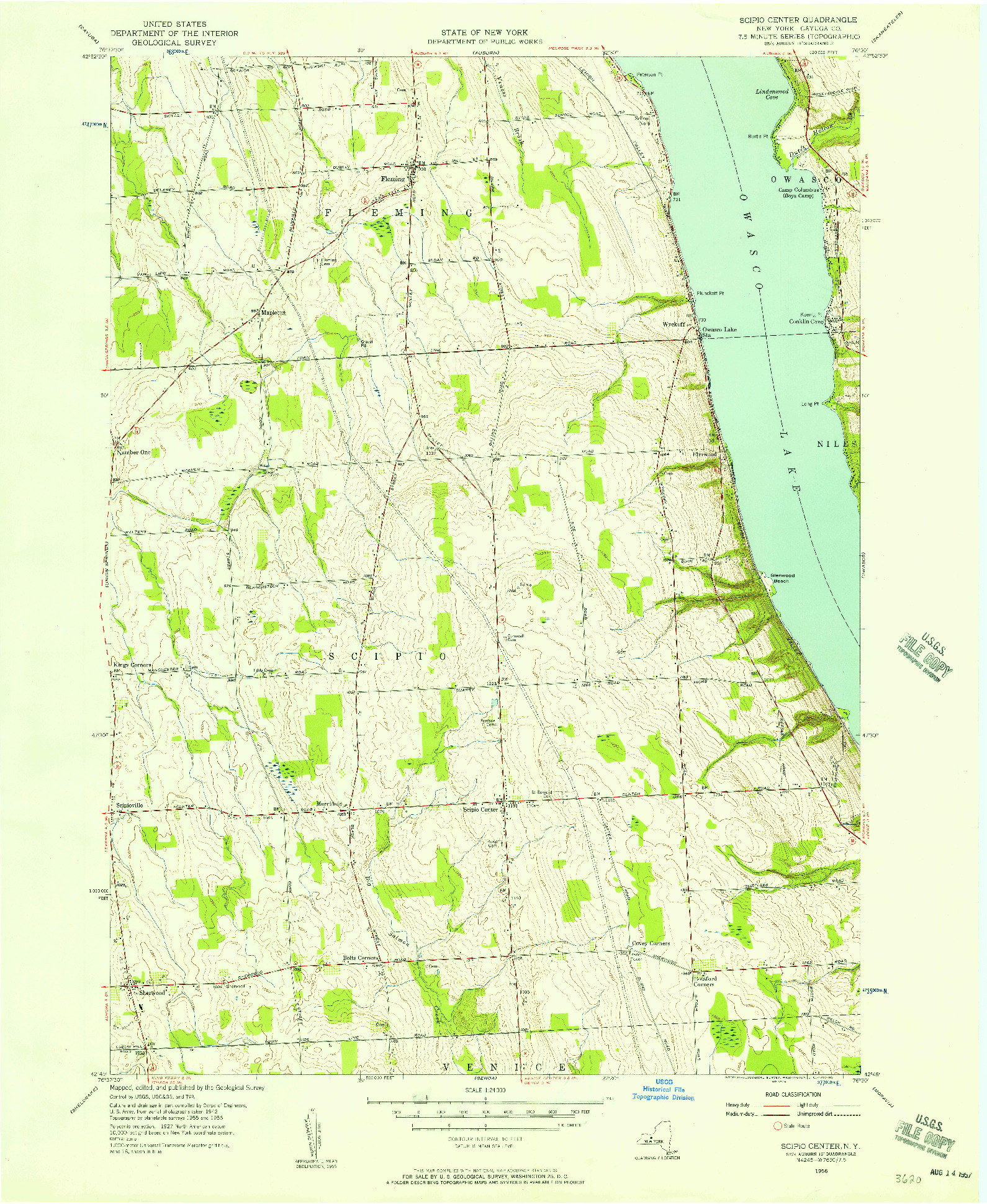 USGS 1:24000-SCALE QUADRANGLE FOR SCIPIO CENTER, NY 1956