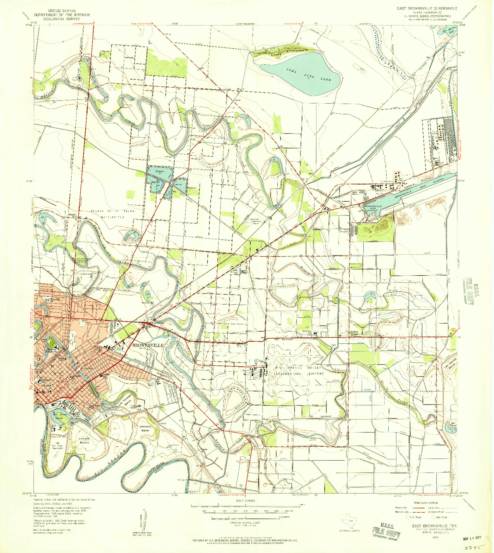 USGS 1:24000-SCALE QUADRANGLE FOR EAST BROWNSVILLE, TX 1955