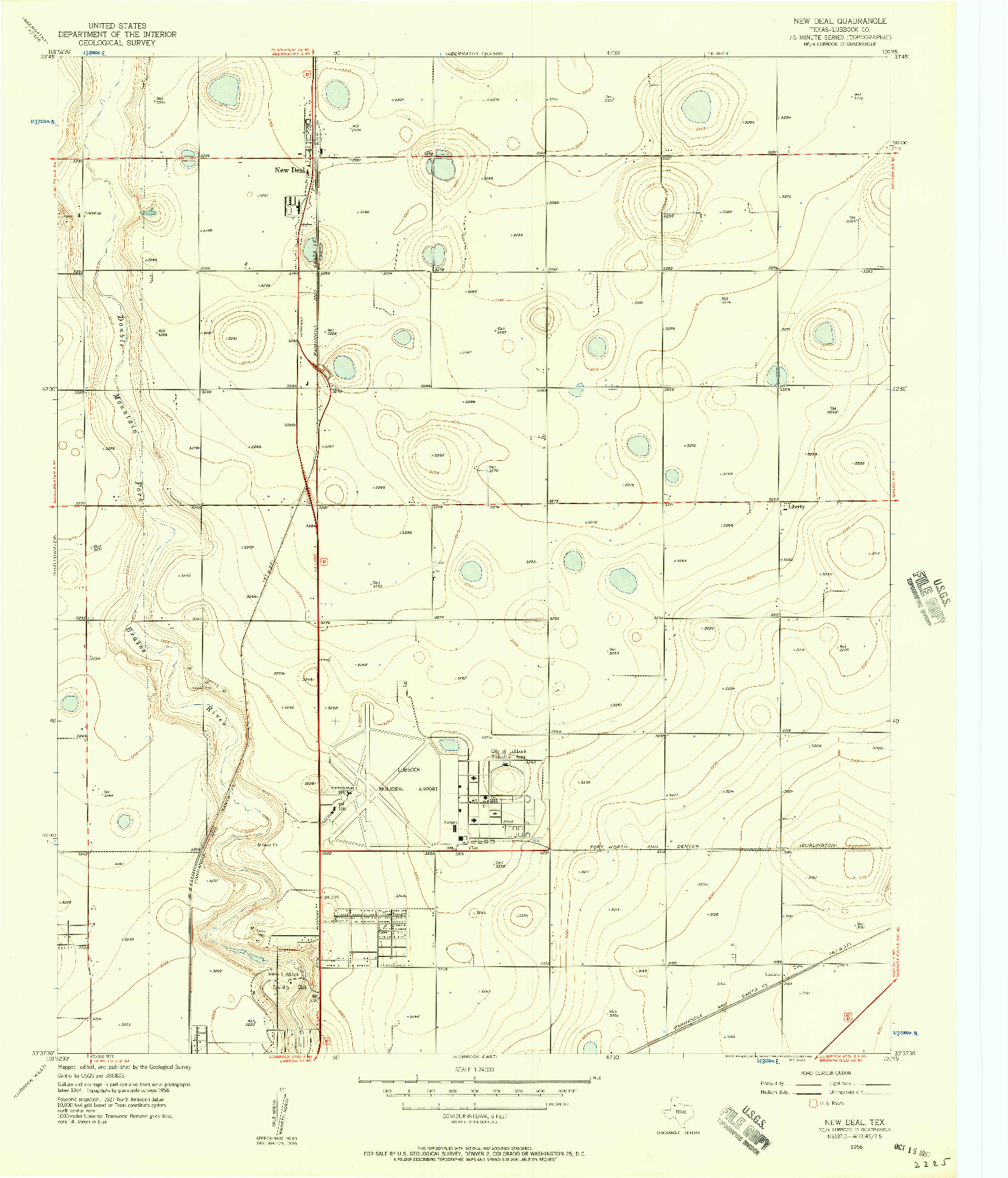USGS 1:24000-SCALE QUADRANGLE FOR NEW DEAL, TX 1956