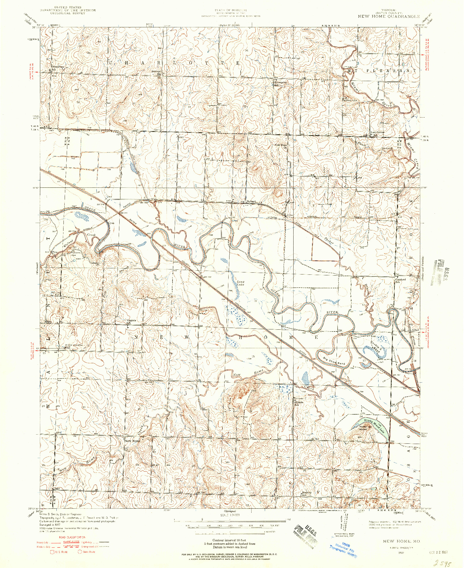 USGS 1:24000-SCALE QUADRANGLE FOR NEW HOME, MO 1937