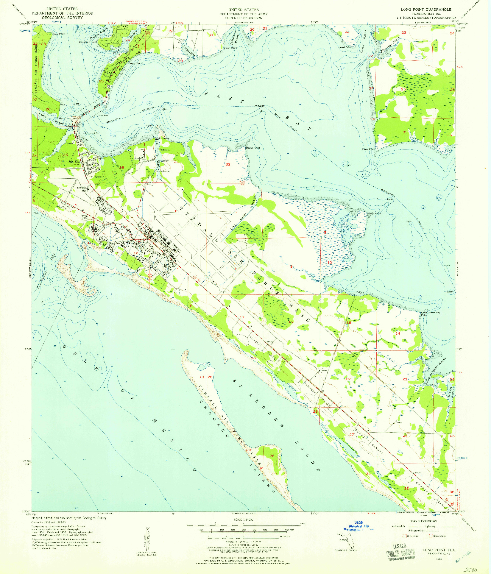 USGS 1:24000-SCALE QUADRANGLE FOR LONG POINT, FL 1956