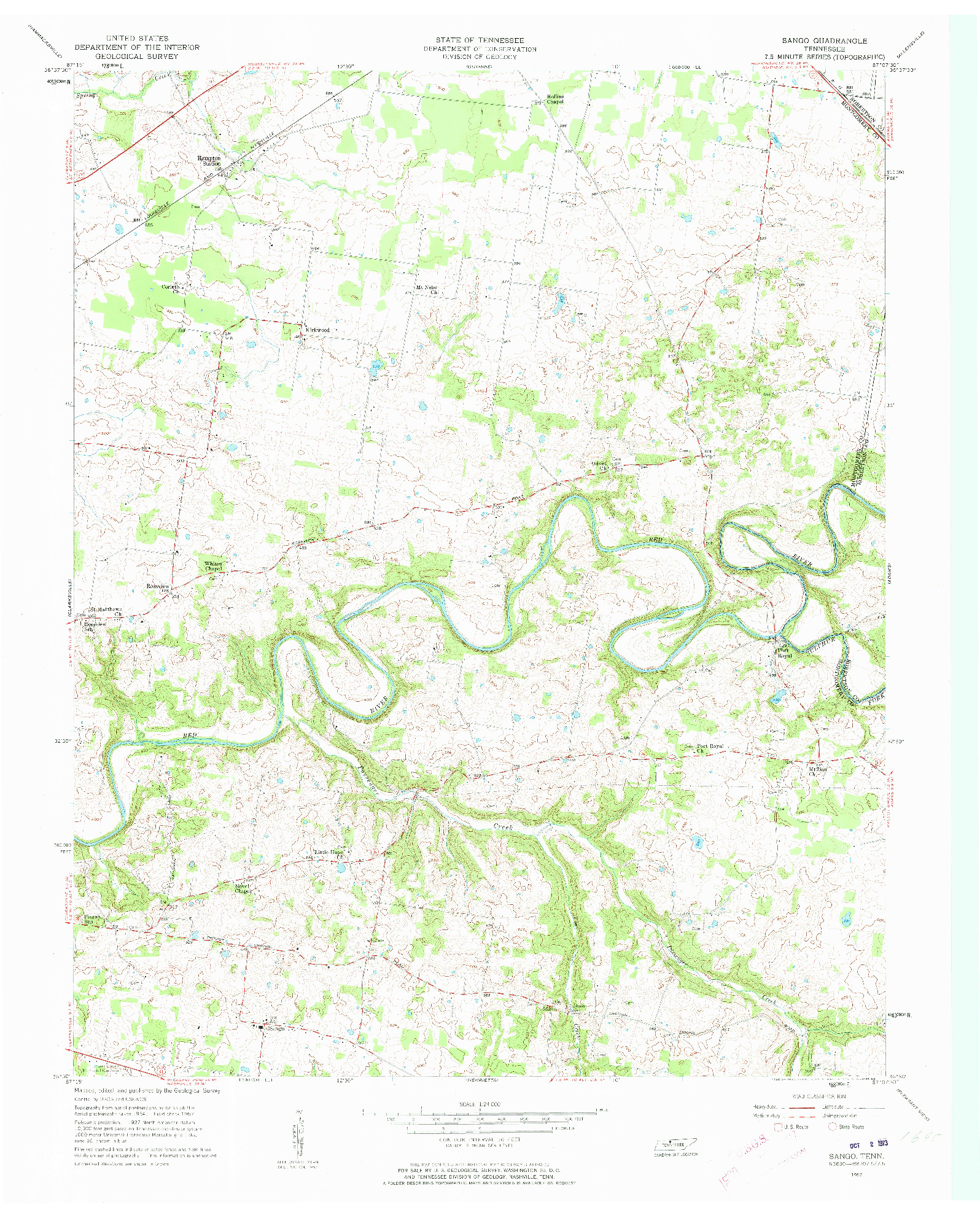 USGS 1:24000-SCALE QUADRANGLE FOR SANGO, TN 1957