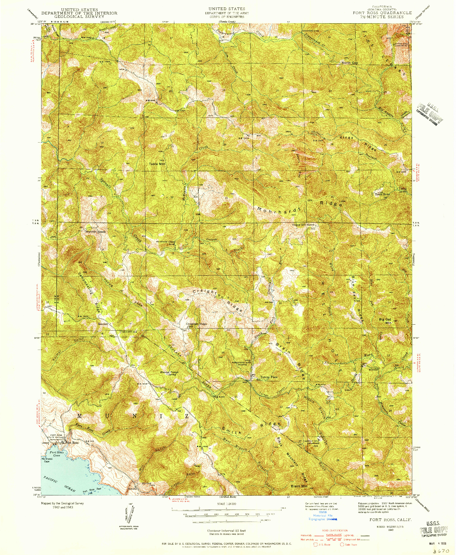 USGS 1:24000-SCALE QUADRANGLE FOR FORT ROSS, CA 1943