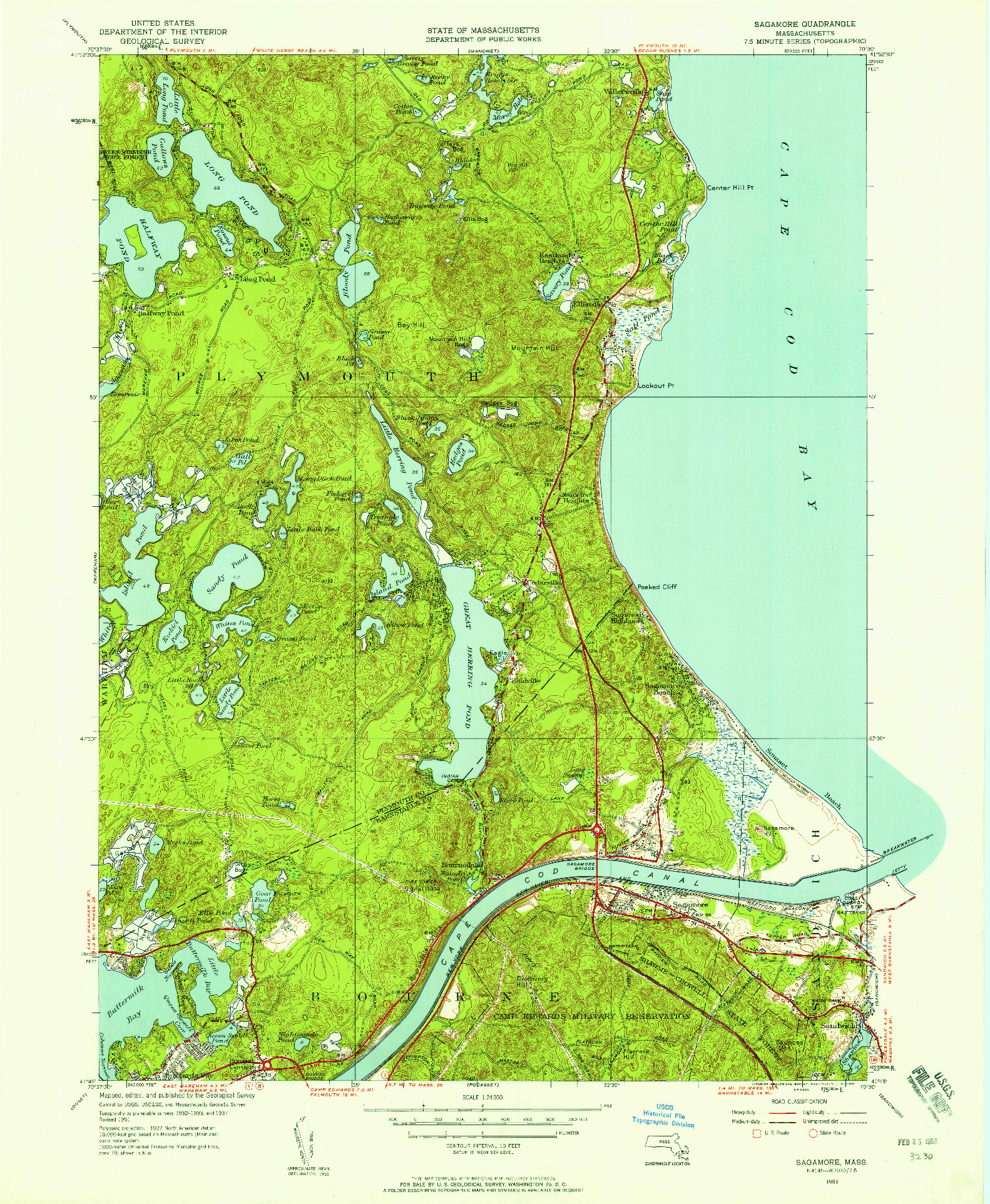 USGS 1:24000-SCALE QUADRANGLE FOR SAGAMORE, MA 1951