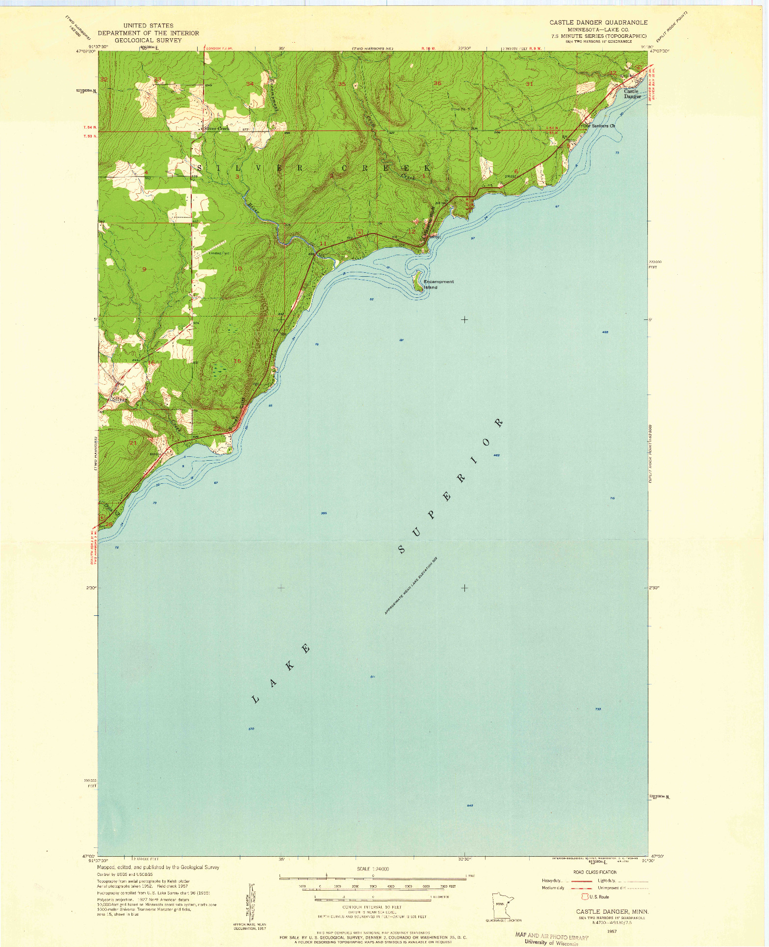 USGS 1:24000-SCALE QUADRANGLE FOR CASTLE DANGER, MN 1957