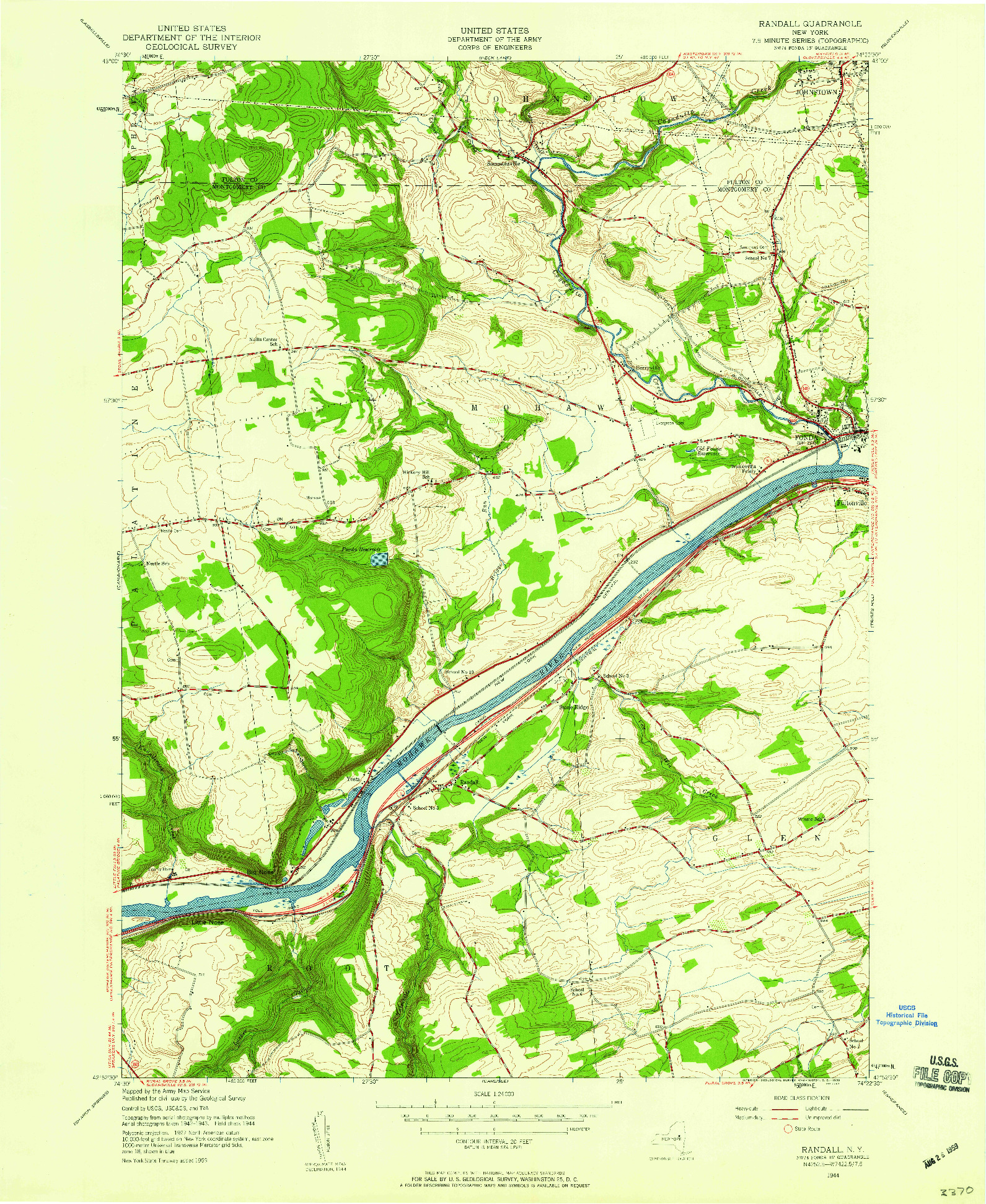 USGS 1:24000-SCALE QUADRANGLE FOR RANDALL, NY 1944