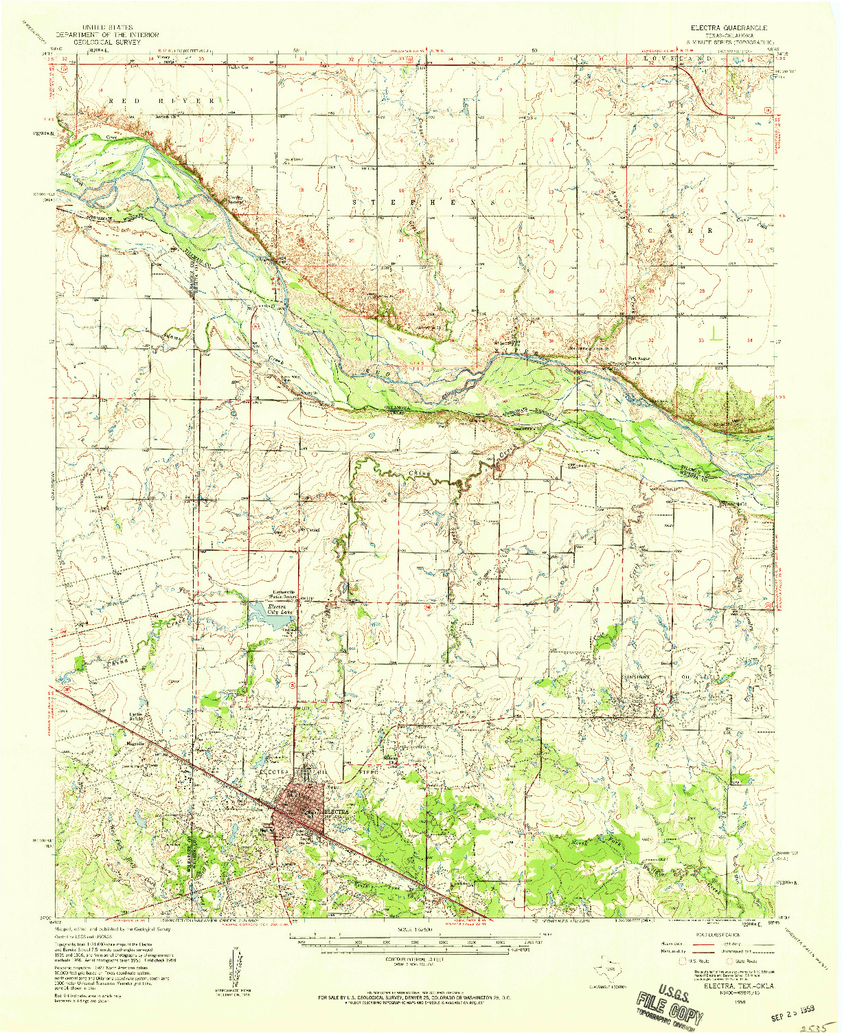 USGS 1:62500-SCALE QUADRANGLE FOR ELECTRA, TX 1958