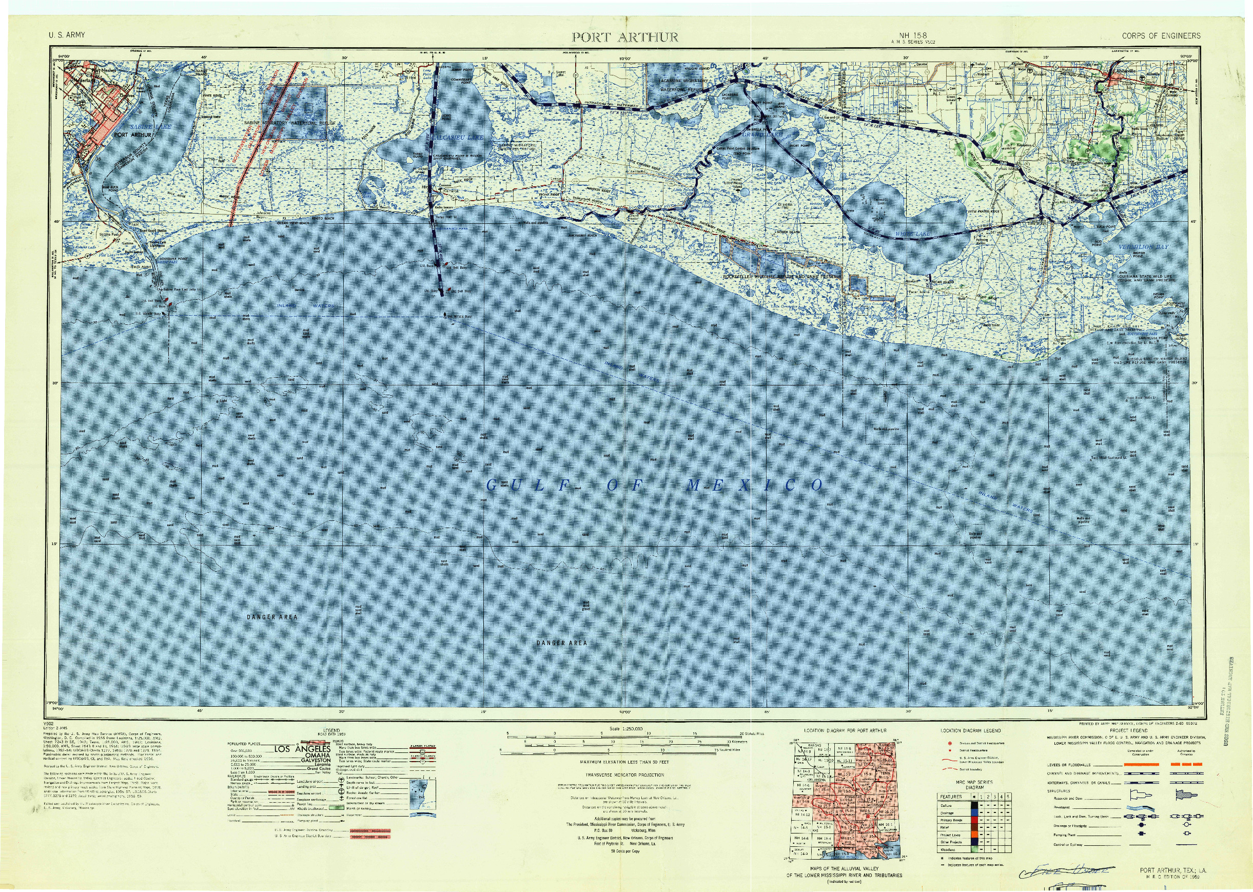 USGS 1:250000-SCALE QUADRANGLE FOR PORT ARTHUR, TX 1959