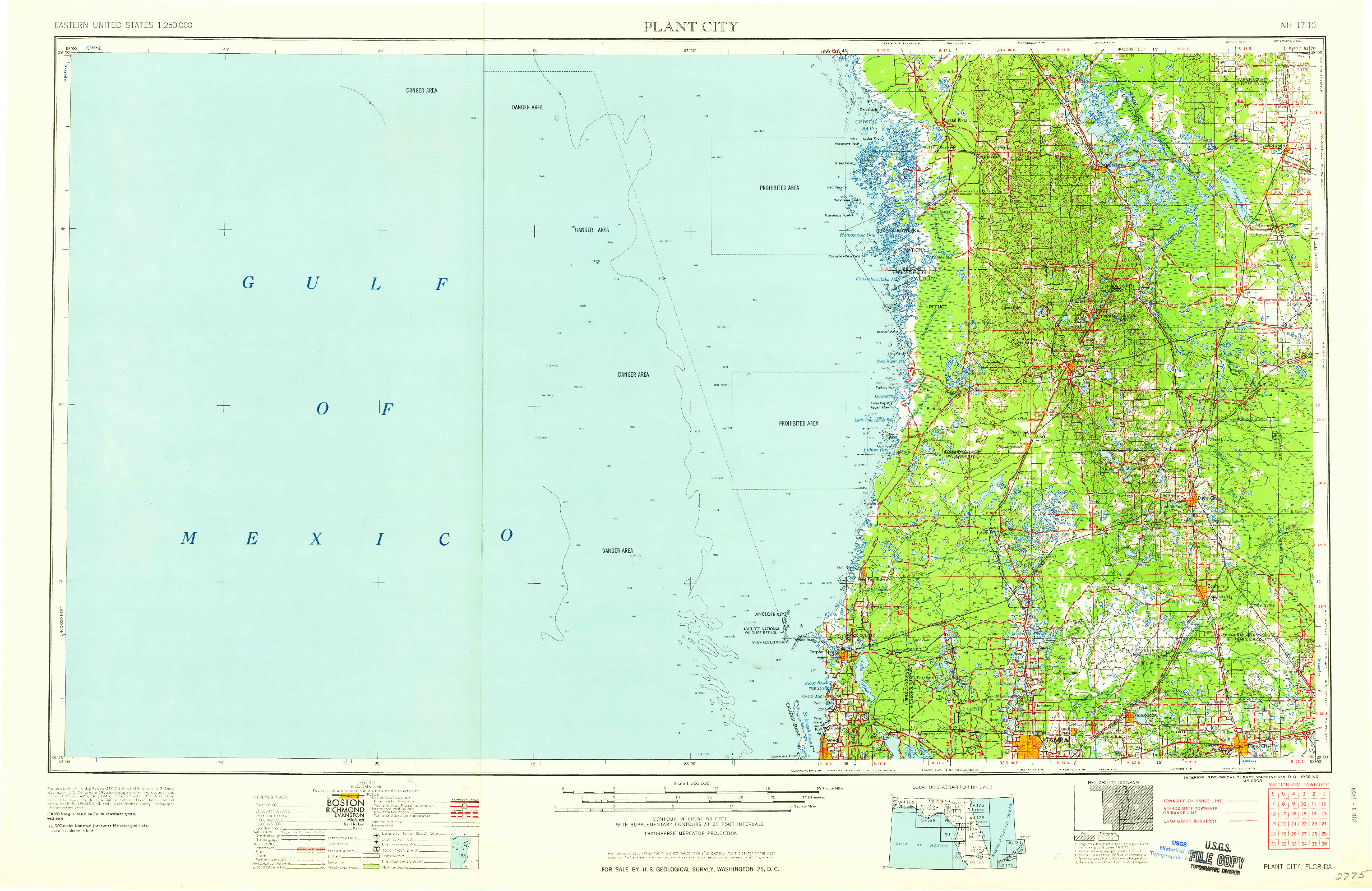 USGS 1:250000-SCALE QUADRANGLE FOR PLANT CITY, FL 1959