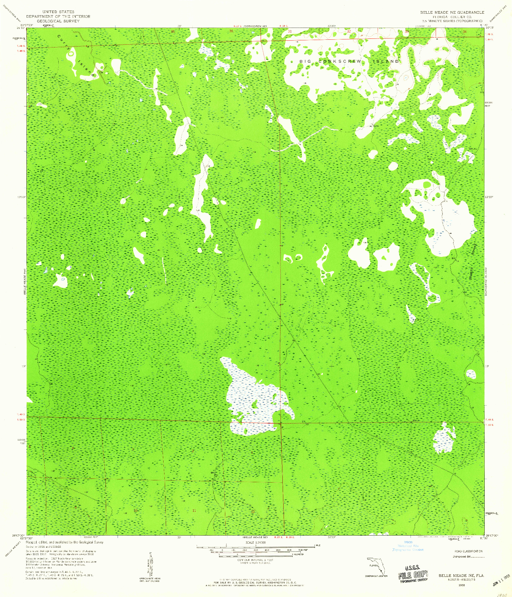 USGS 1:24000-SCALE QUADRANGLE FOR BELLE MEADE NE, FL 1958