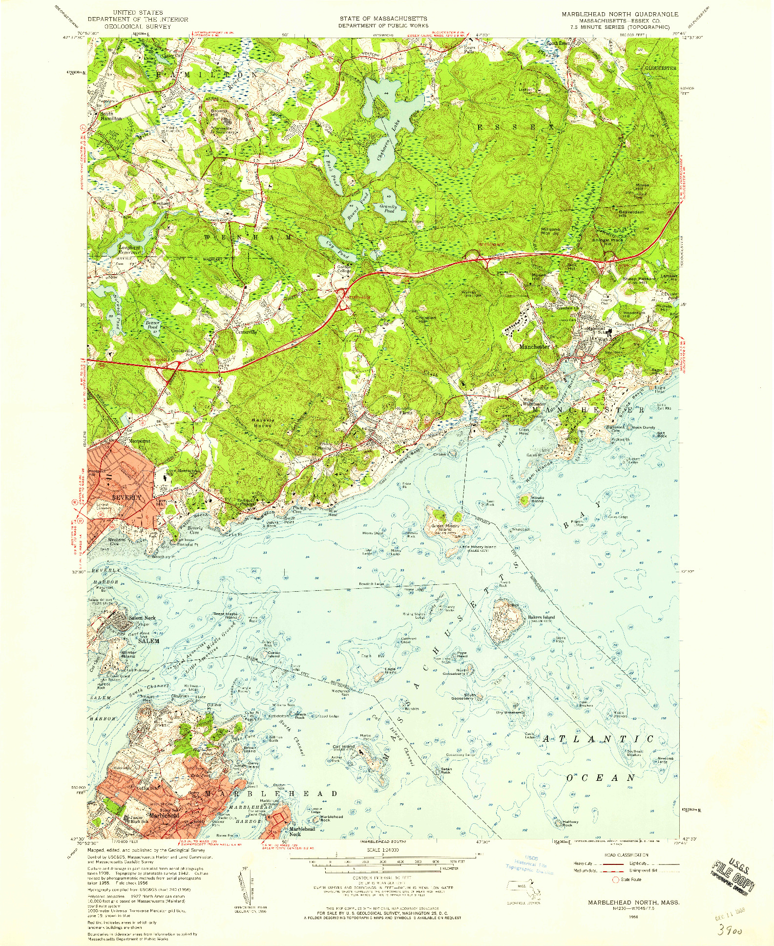 USGS 1:24000-SCALE QUADRANGLE FOR MARBLEHEAD NORTH, MA 1956