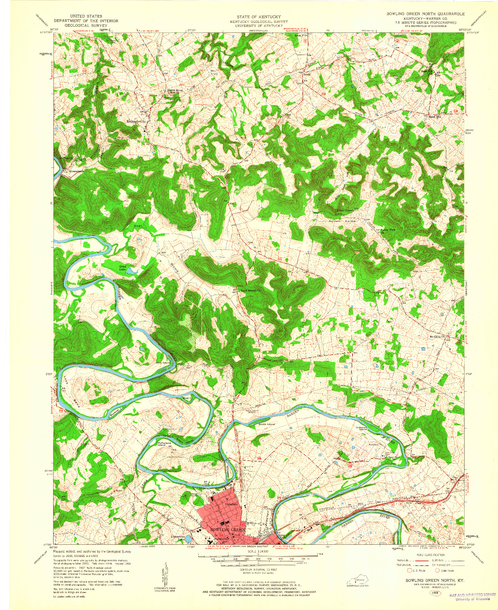 USGS 1:24000-SCALE QUADRANGLE FOR BOWLING GREEN NORTH, KY 1959