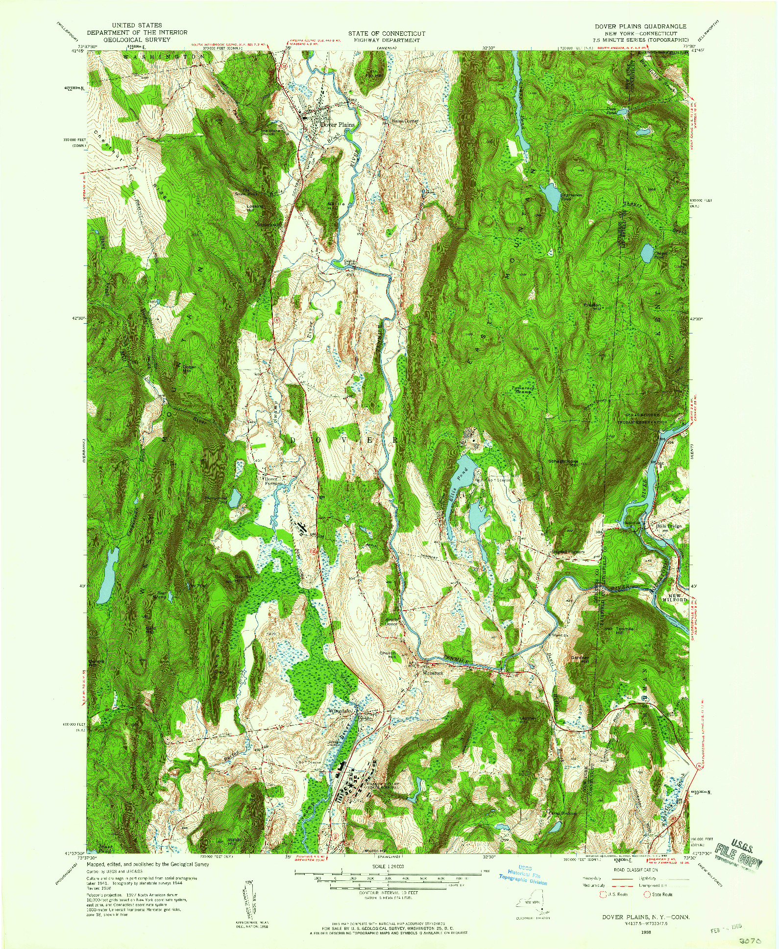 USGS 1:24000-SCALE QUADRANGLE FOR DOVER PLAINS, NY 1958