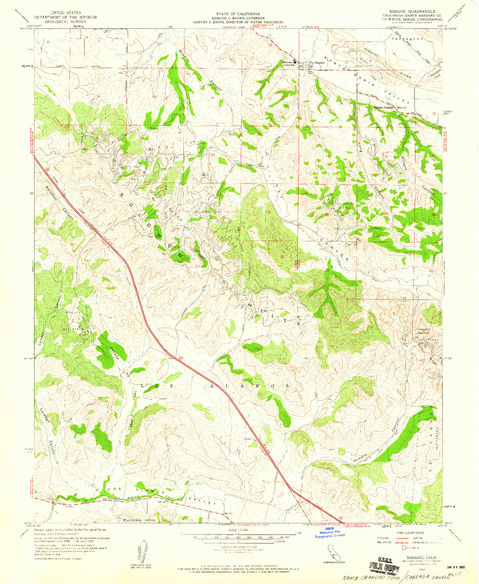 USGS 1:24000-SCALE QUADRANGLE FOR SISQUOC, CA 1959