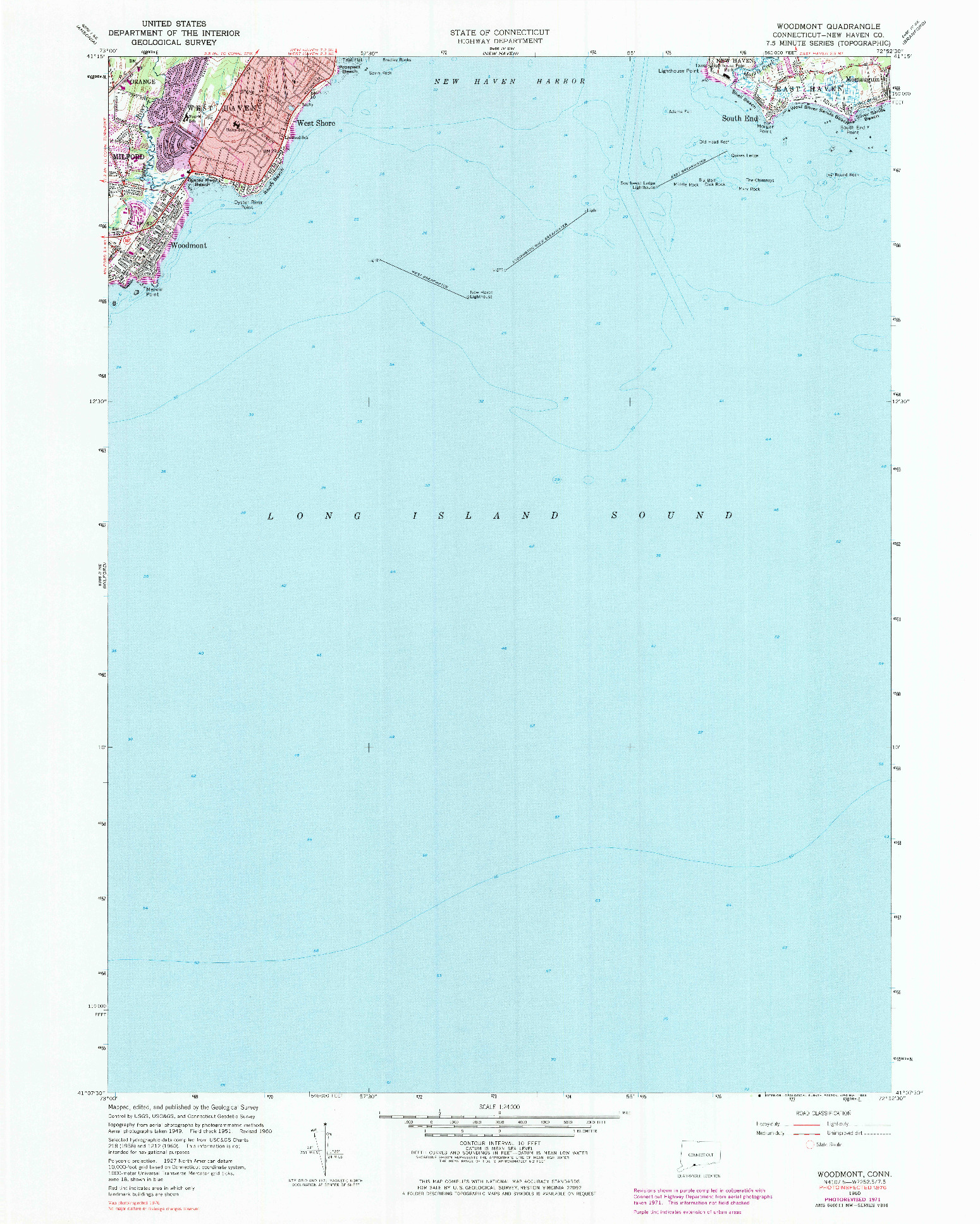 USGS 1:24000-SCALE QUADRANGLE FOR WOODMONT, CT 1960