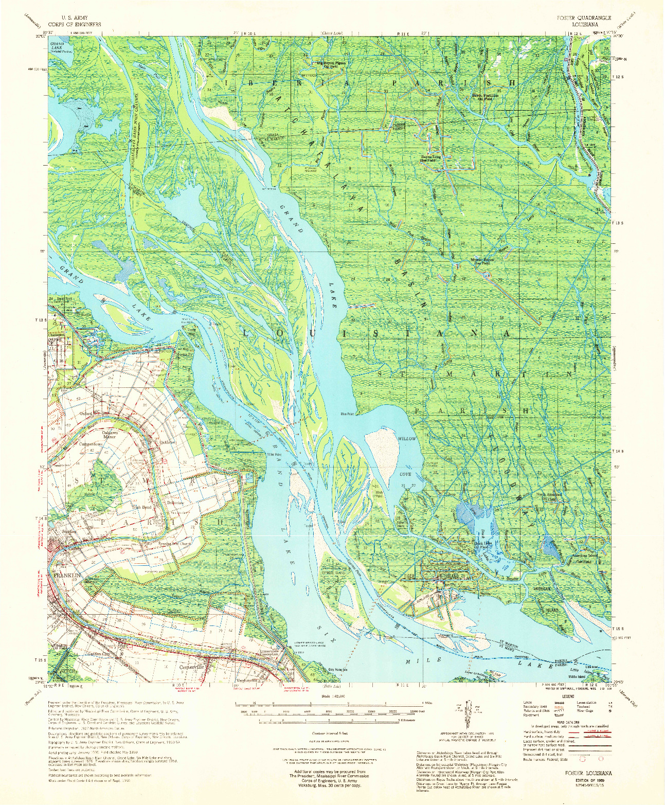 USGS 1:62500-SCALE QUADRANGLE FOR FOSTER, LA 1959