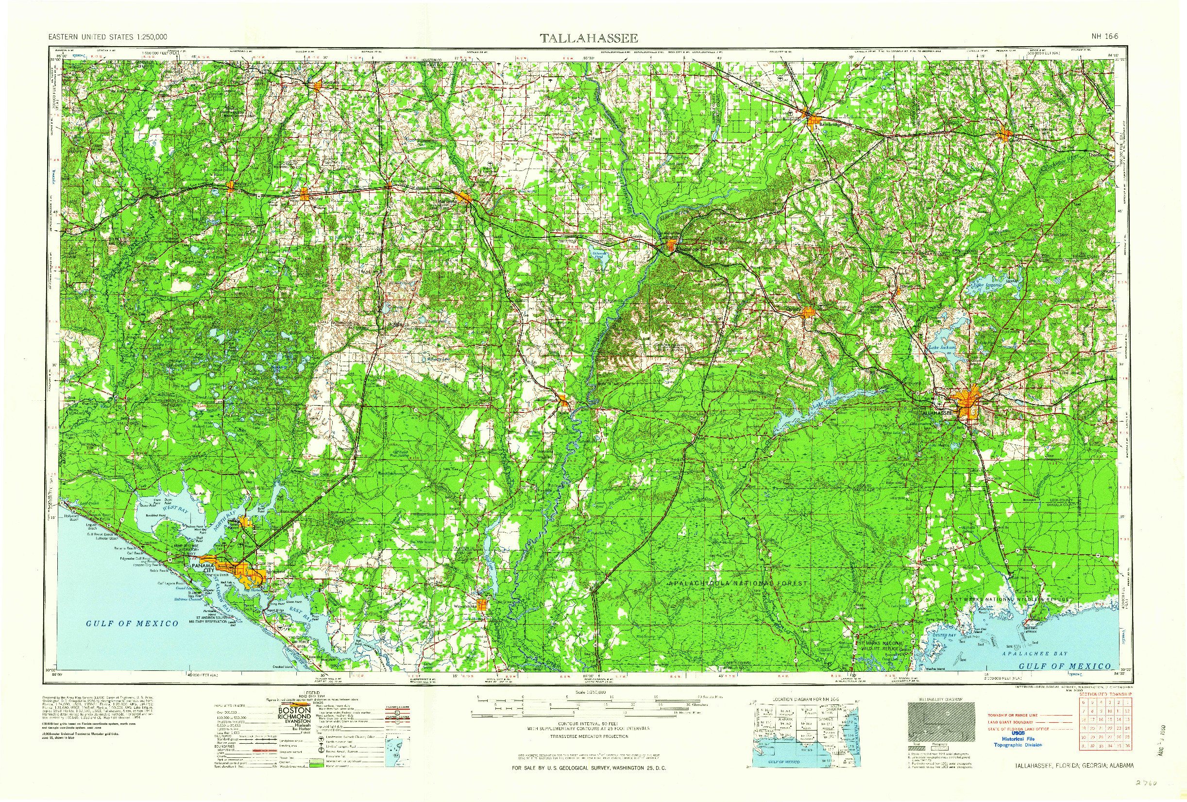 USGS 1:250000-SCALE QUADRANGLE FOR TALLAHASSEE, FL 1960