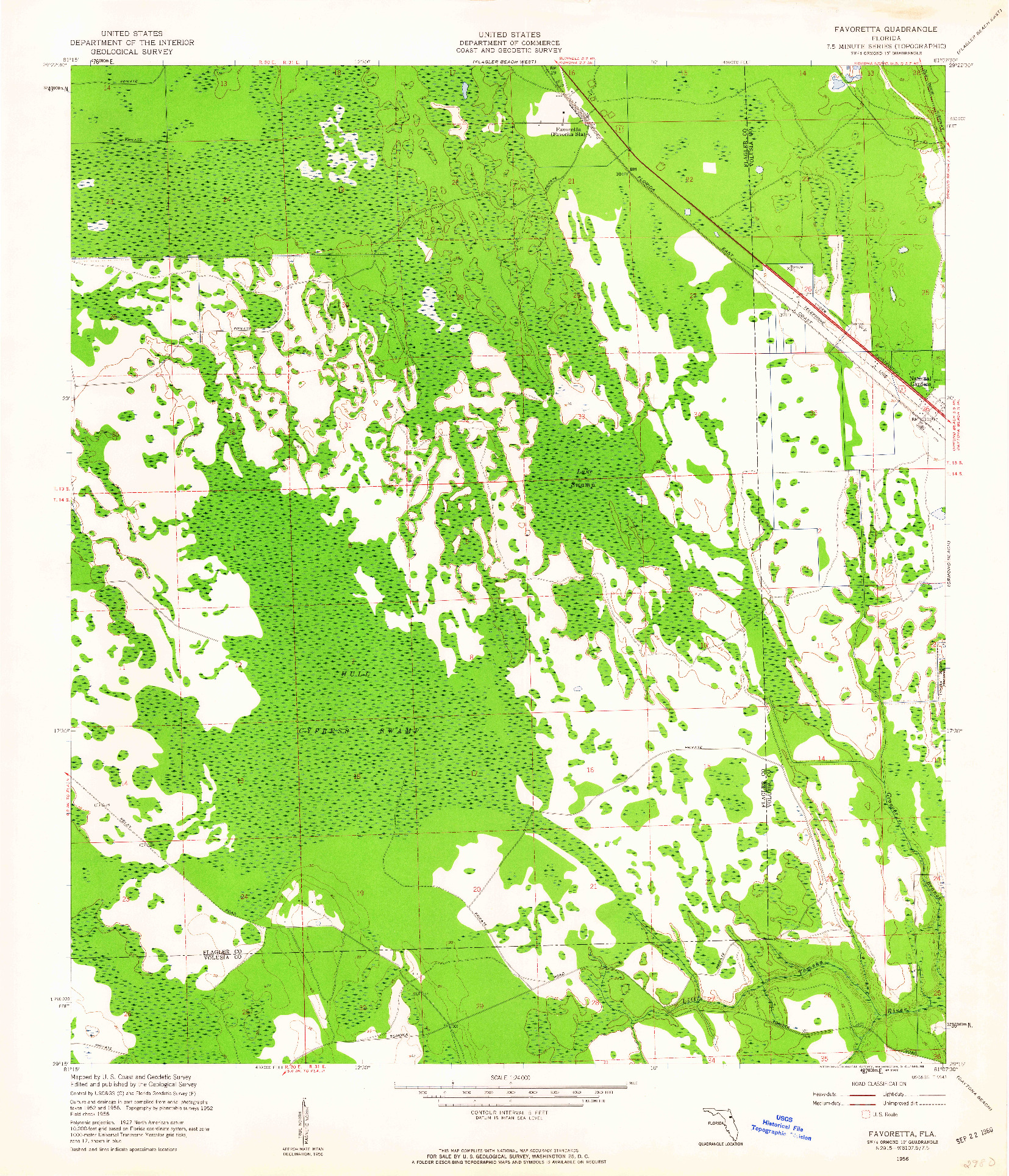 USGS 1:24000-SCALE QUADRANGLE FOR FAVORETTA, FL 1956