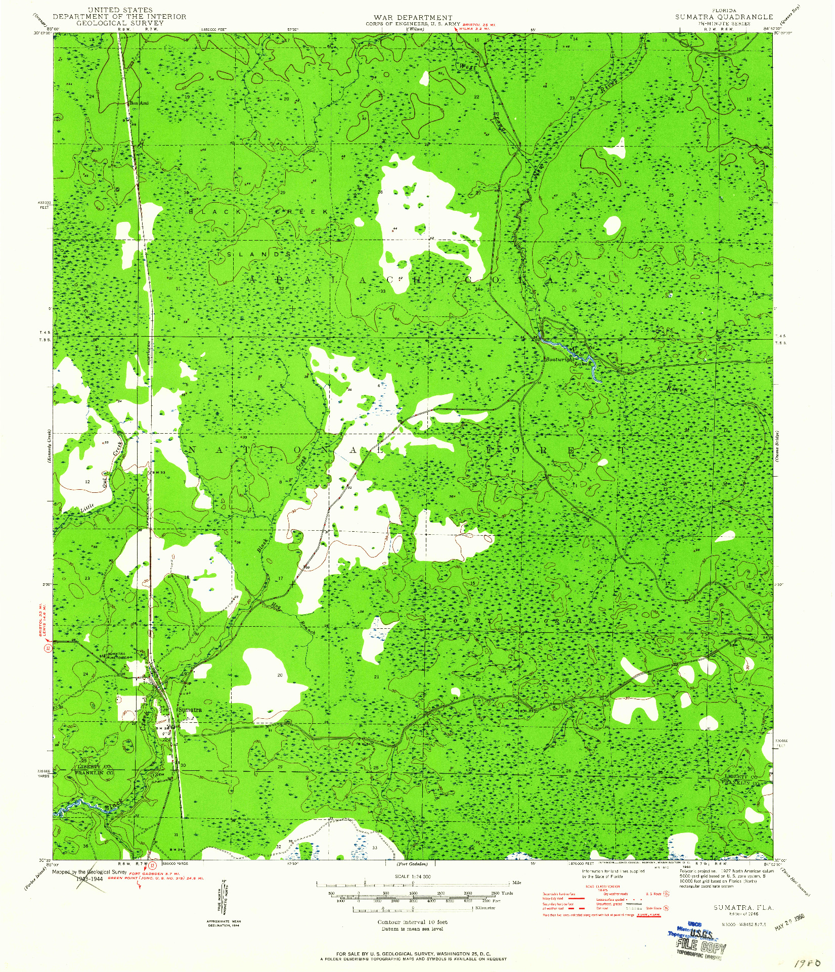 USGS 1:24000-SCALE QUADRANGLE FOR SUMATRA, FL 1946