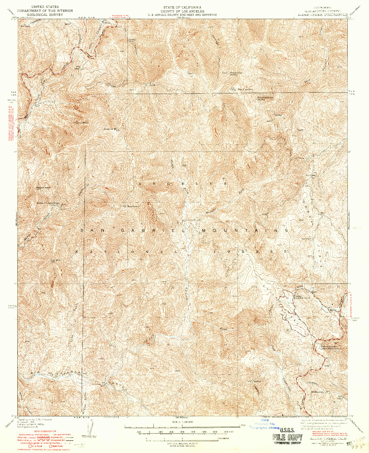 USGS 1:24000-SCALE QUADRANGLE FOR ALDER CREEK, CA 1941