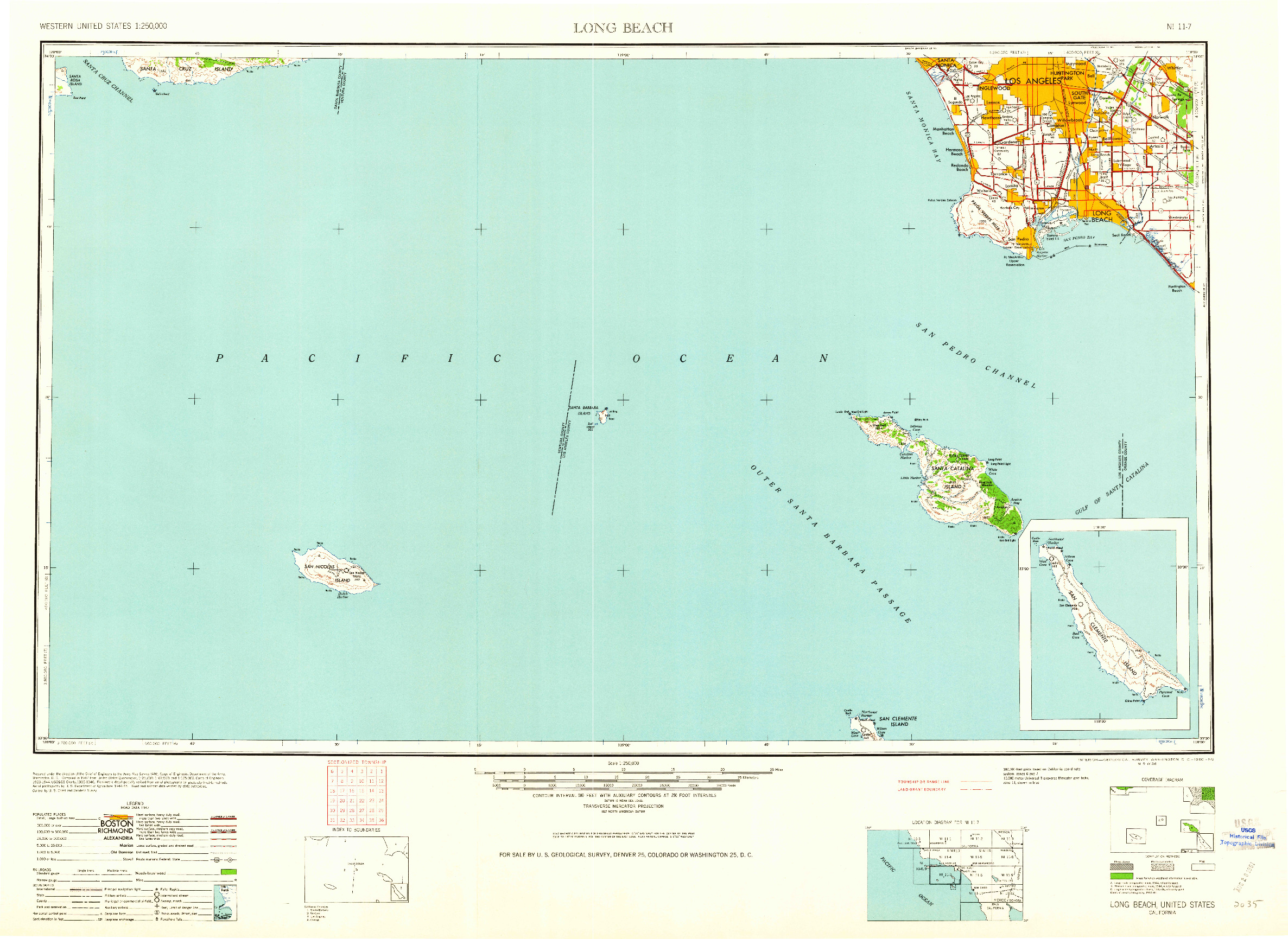 USGS 1:250000-SCALE QUADRANGLE FOR LONG BEACH, CA 1960
