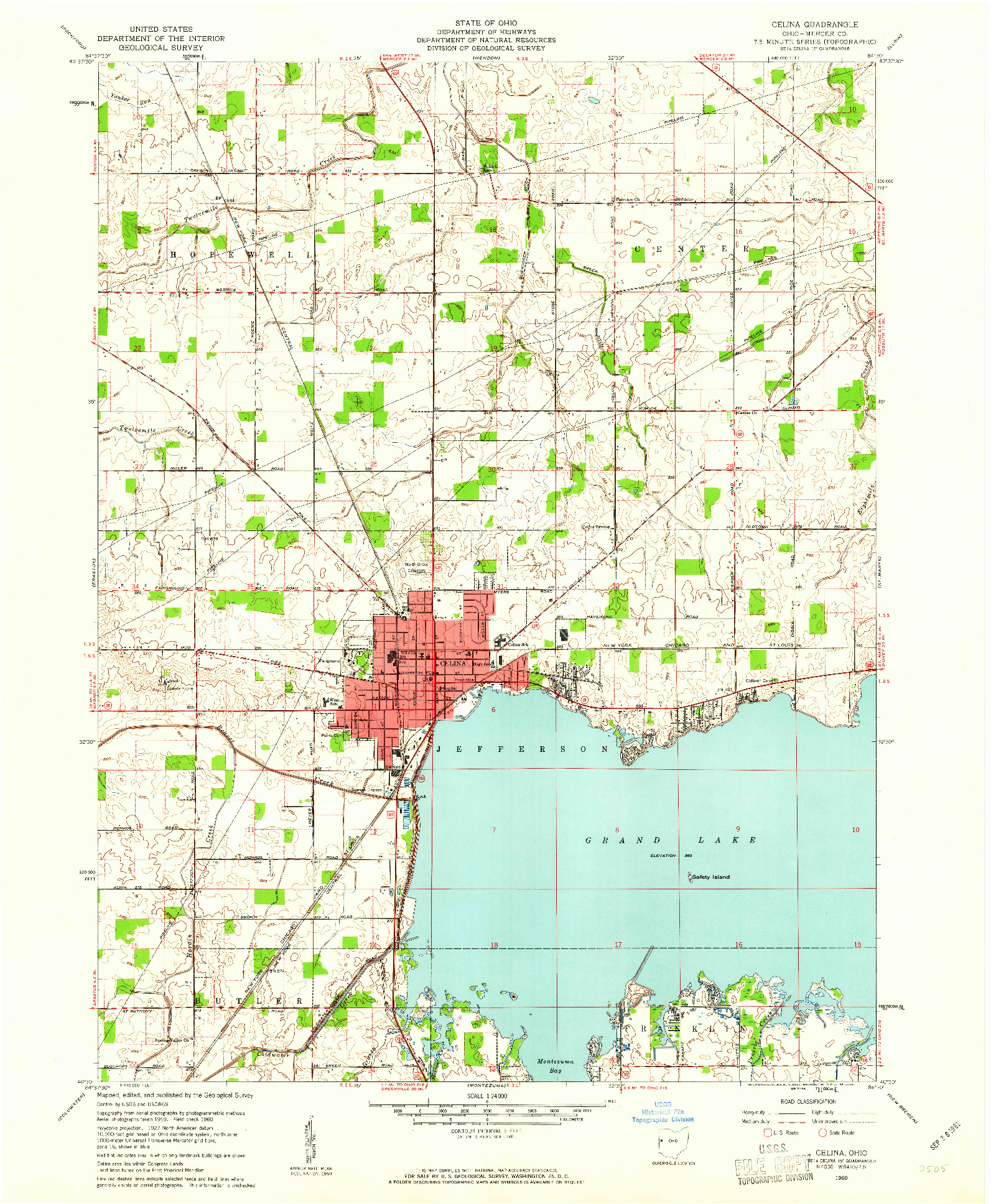 USGS 1:24000-SCALE QUADRANGLE FOR CELINA, OH 1960