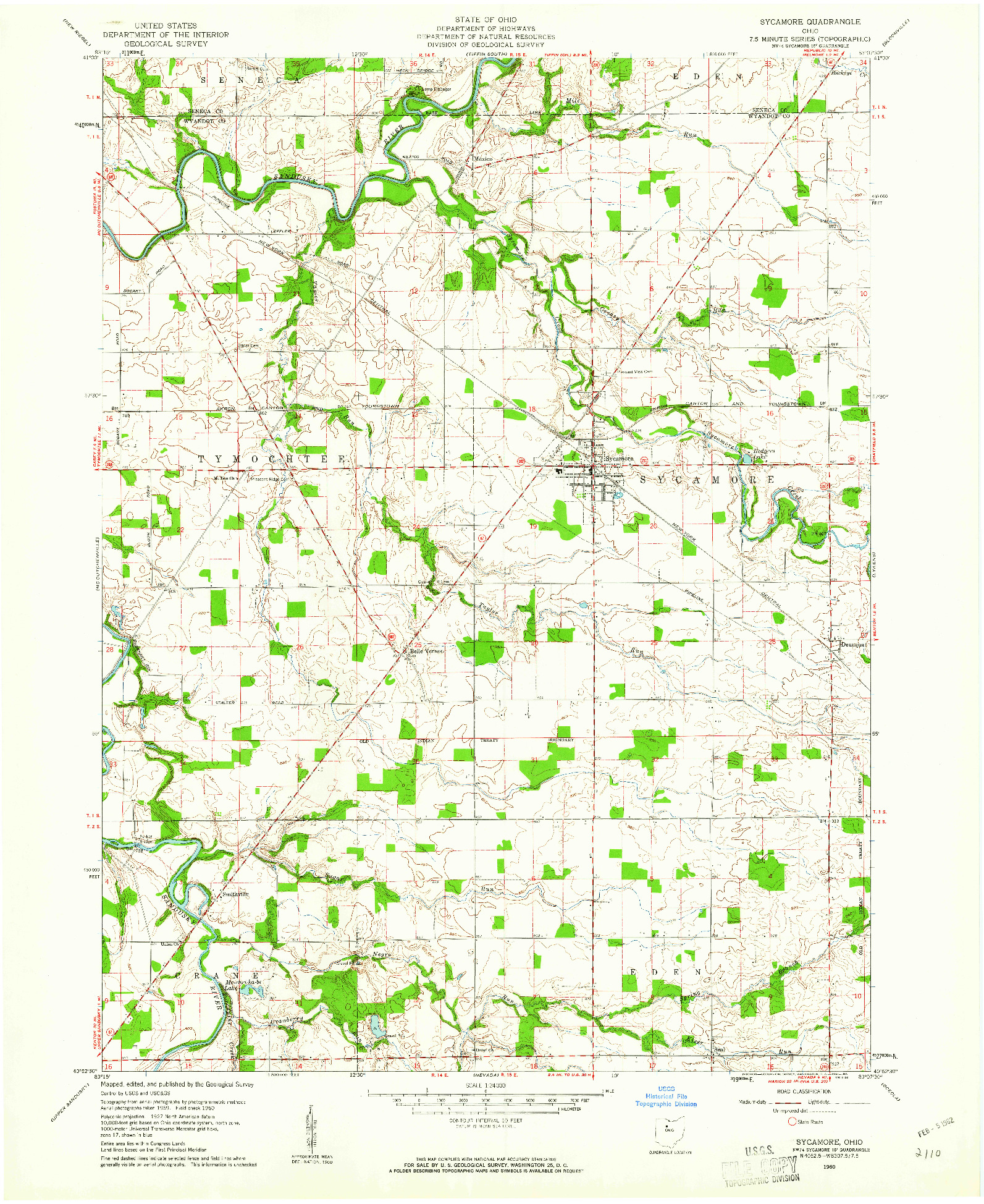 USGS 1:24000-SCALE QUADRANGLE FOR SYCAMORE, OH 1960