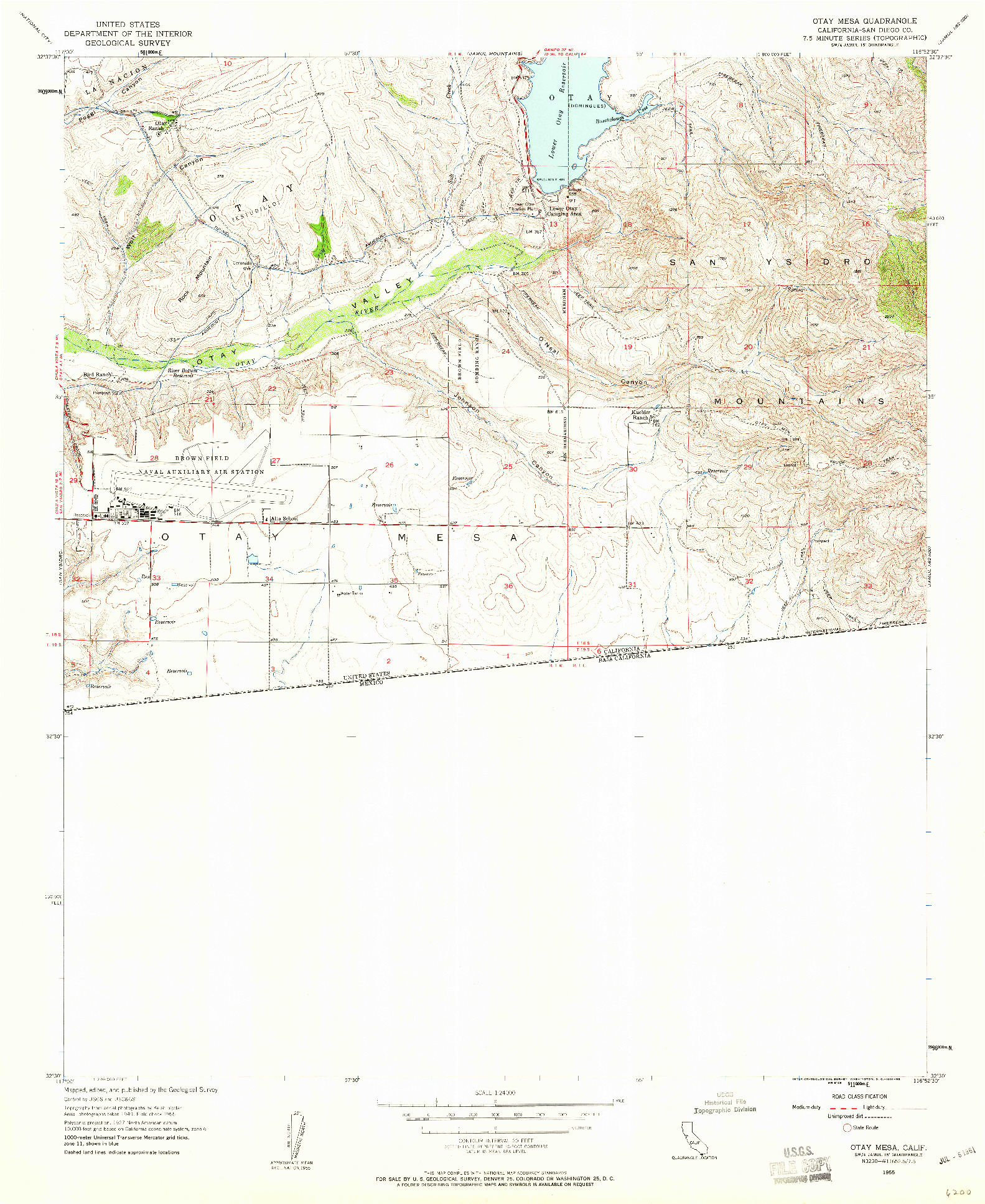USGS 1:24000-SCALE QUADRANGLE FOR OTAY MESA, CA 1955