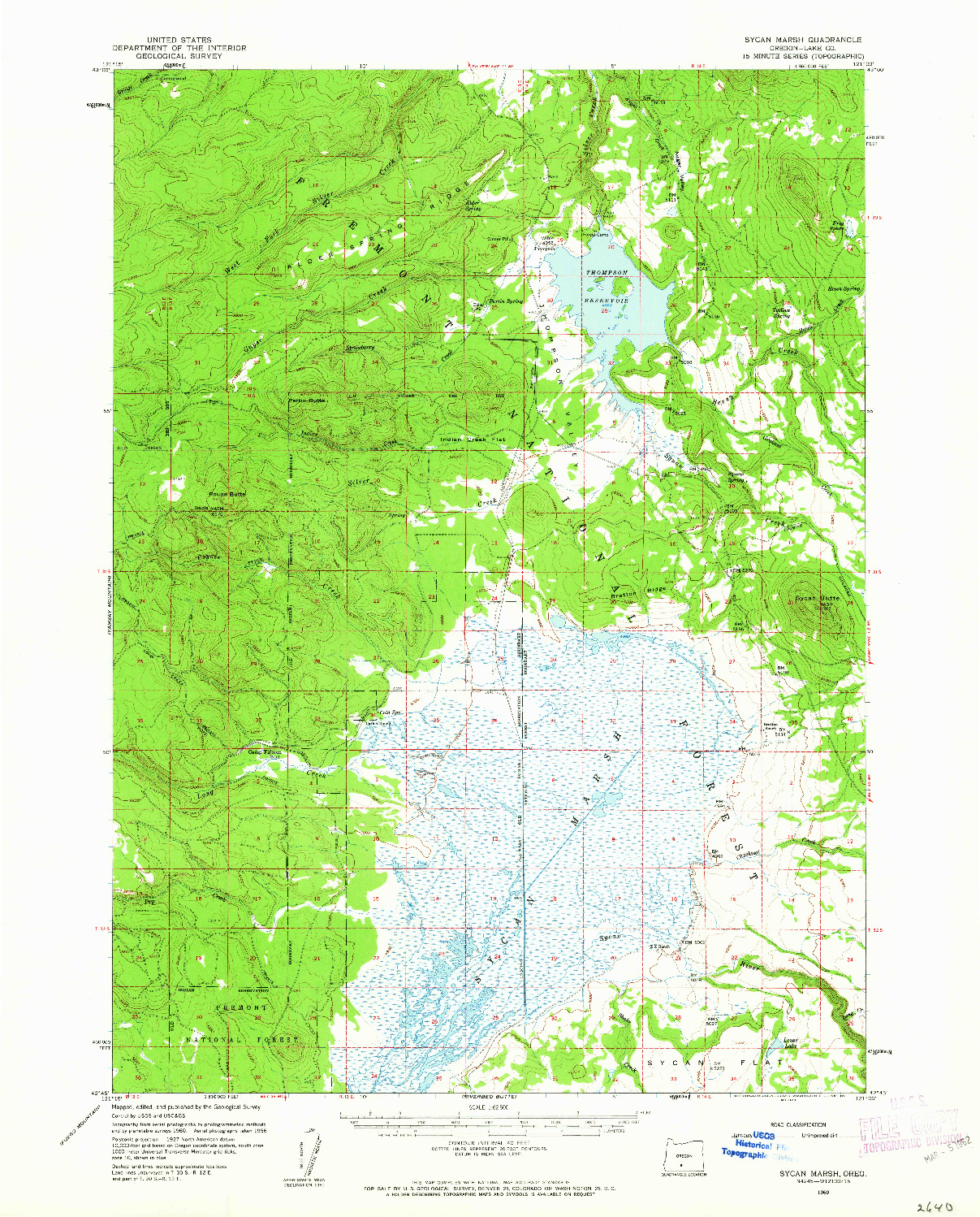 USGS 1:62500-SCALE QUADRANGLE FOR SYCAN MARSH, OR 1960