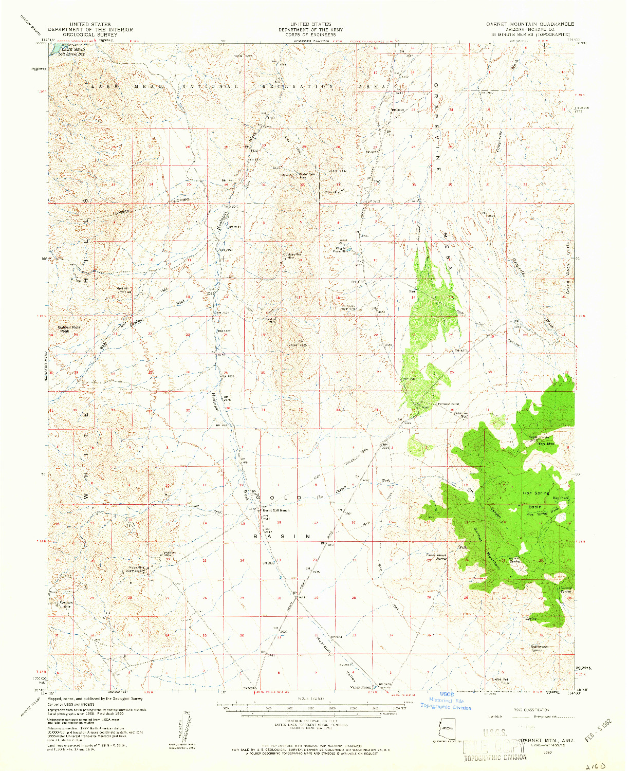 USGS 1:62500-SCALE QUADRANGLE FOR GARNET MTN., AZ 1960