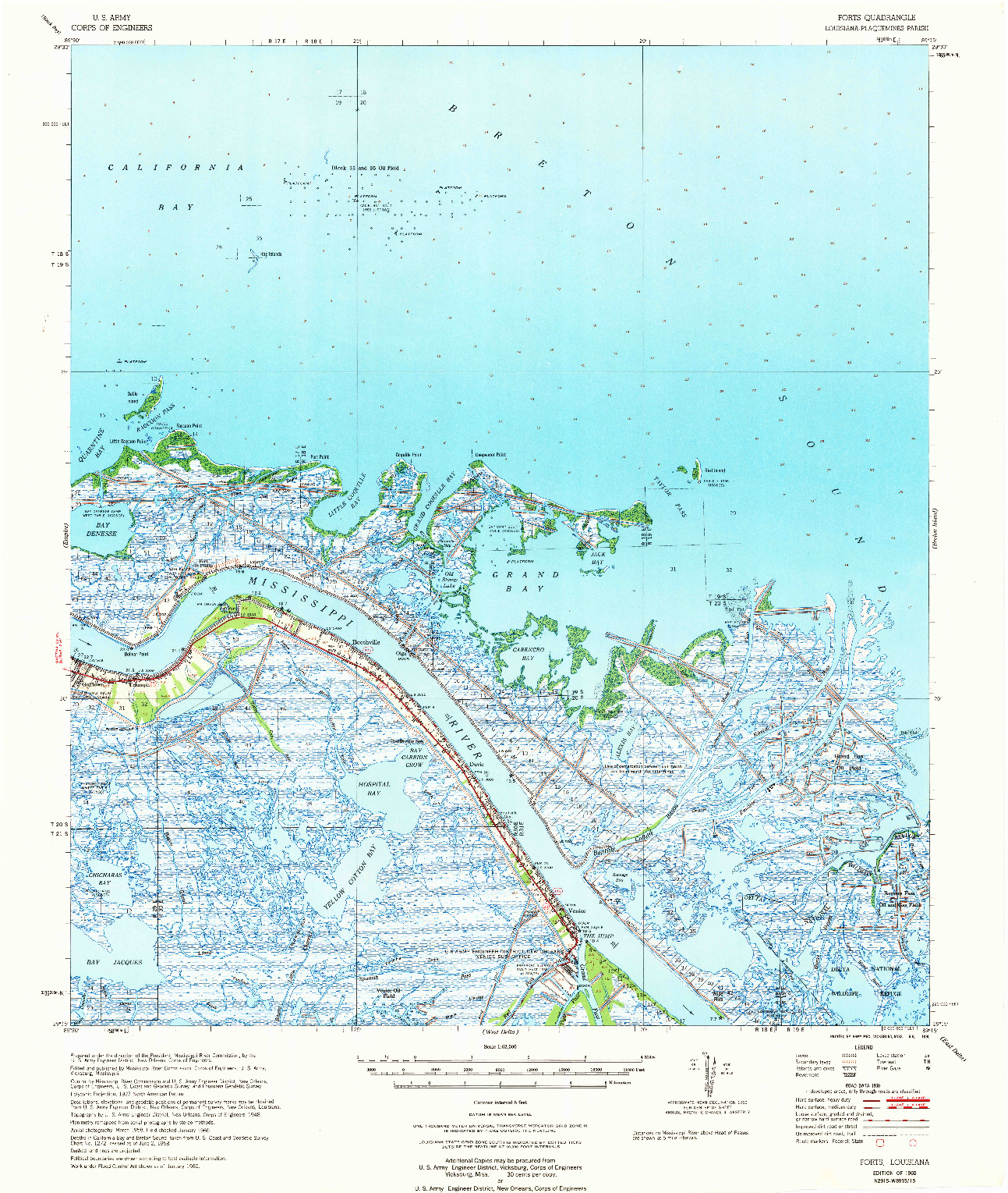 USGS 1:62500-SCALE QUADRANGLE FOR FORTS, LA 1960