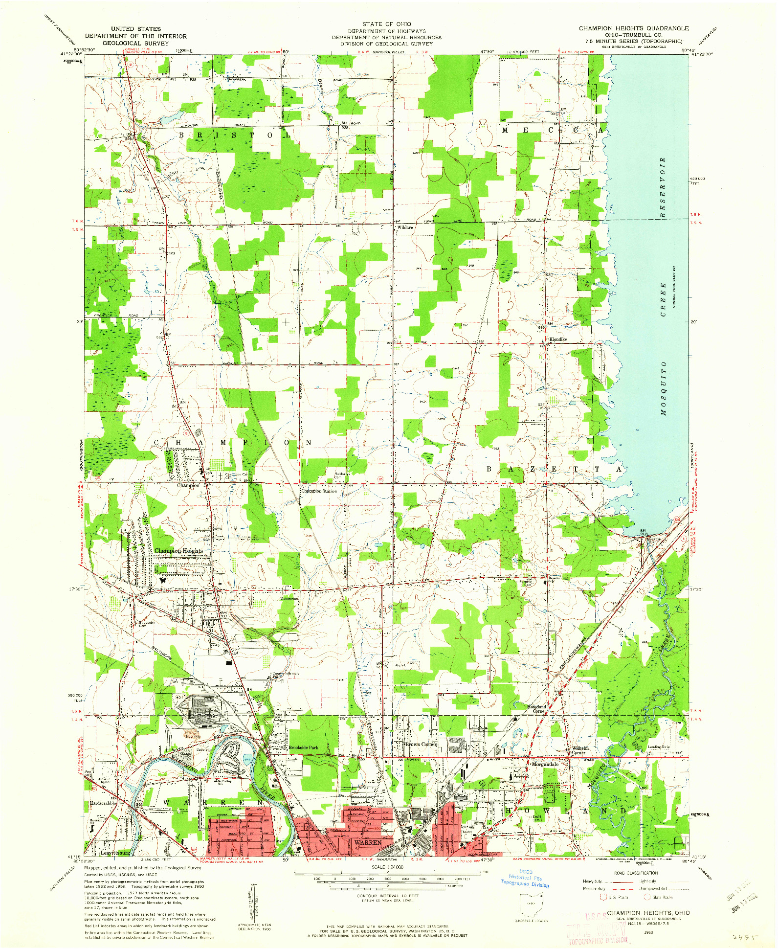 USGS 1:24000-SCALE QUADRANGLE FOR CHAMPION HEIGHTS, OH 1960