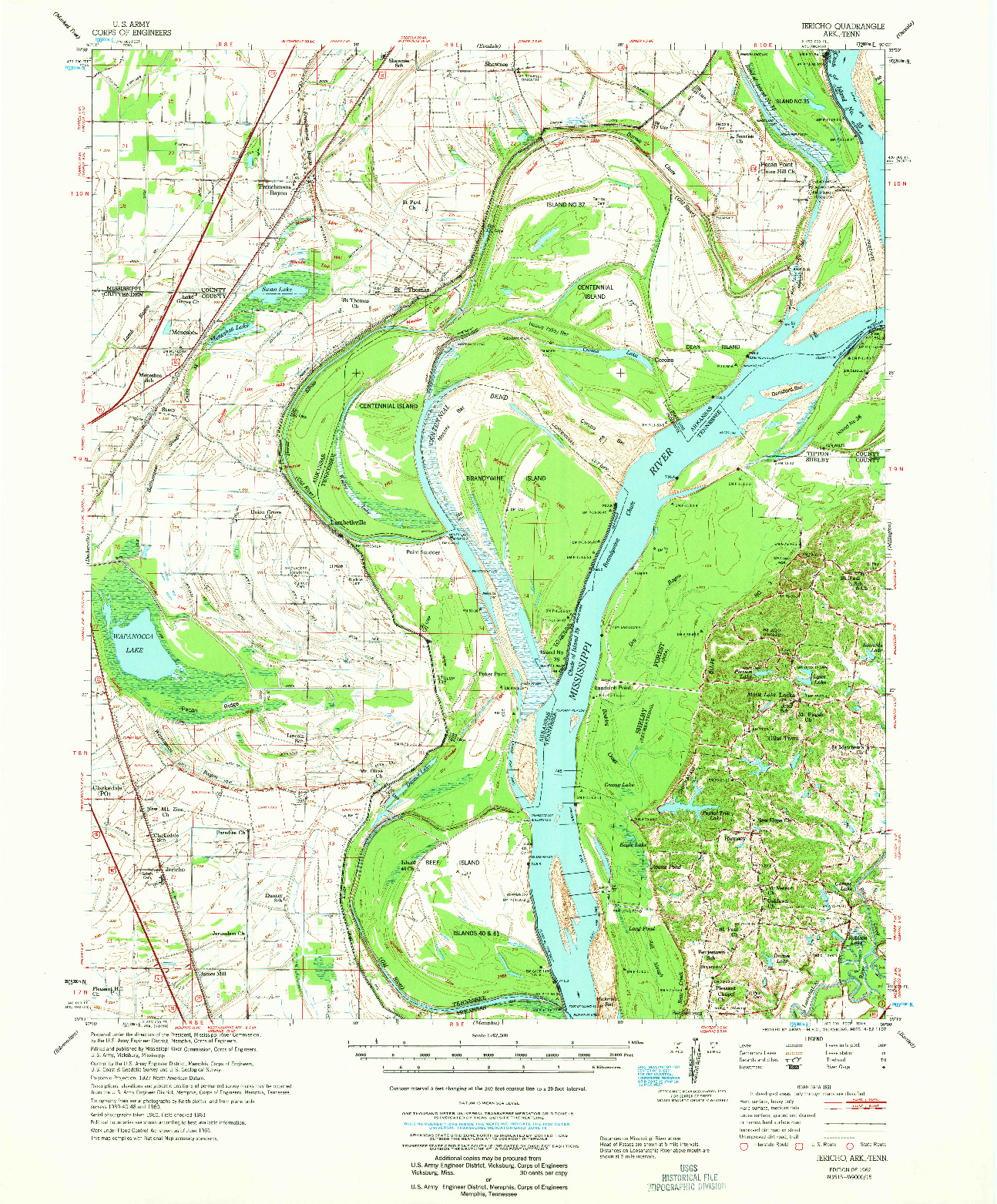 USGS 1:62500-SCALE QUADRANGLE FOR JERICHO, AR 1962