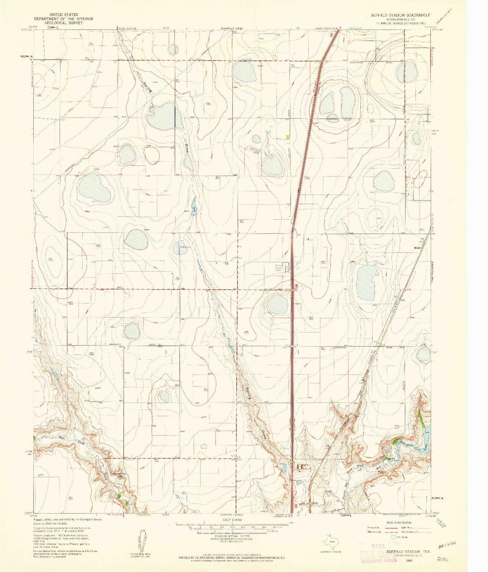 USGS 1:24000-SCALE QUADRANGLE FOR BUFFALO STADIUM, TX 1960