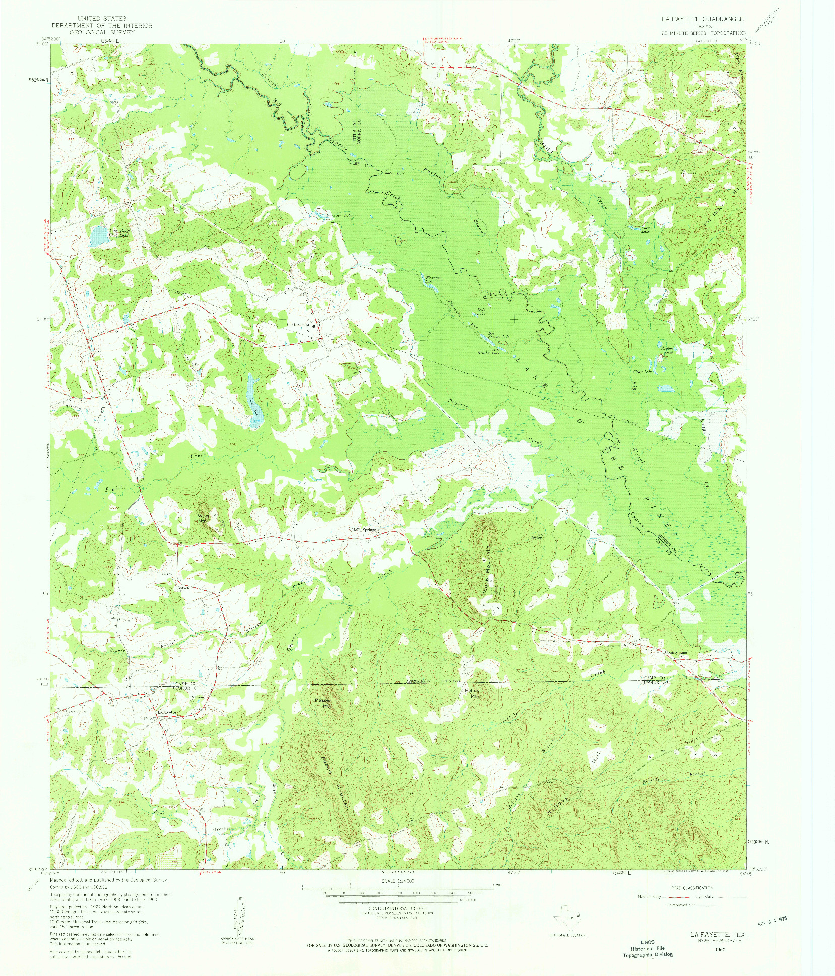 USGS 1:24000-SCALE QUADRANGLE FOR LA FAYETTE, TX 1960