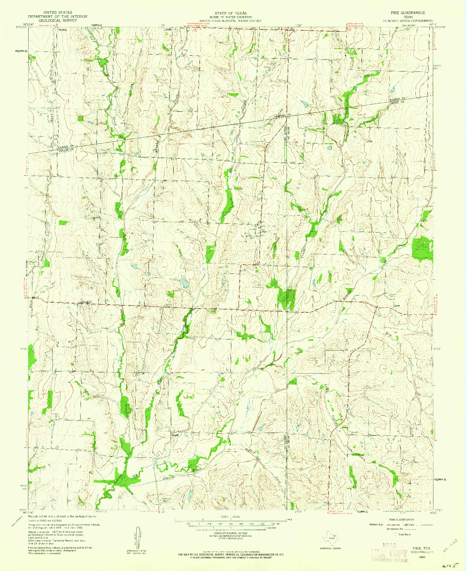 USGS 1:24000-SCALE QUADRANGLE FOR PIKE, TX 1960