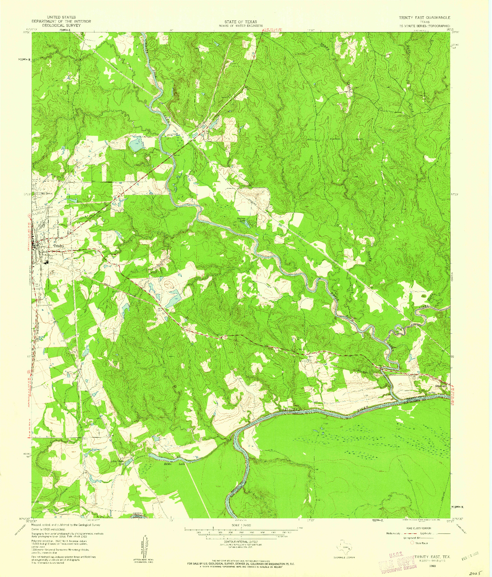 USGS 1:24000-SCALE QUADRANGLE FOR TRINITY EAST, TX 1960