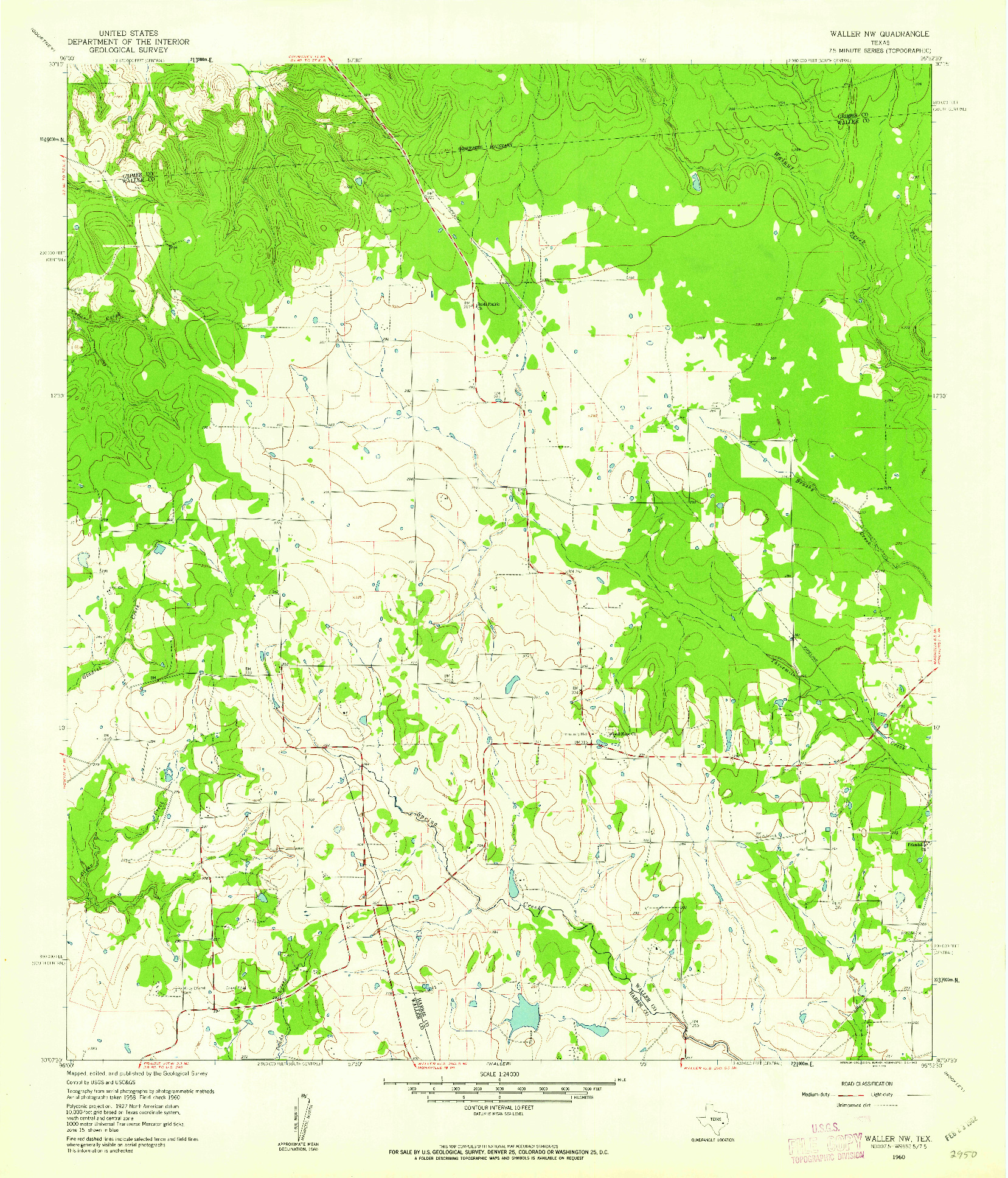 USGS 1:24000-SCALE QUADRANGLE FOR WALLER NW, TX 1960