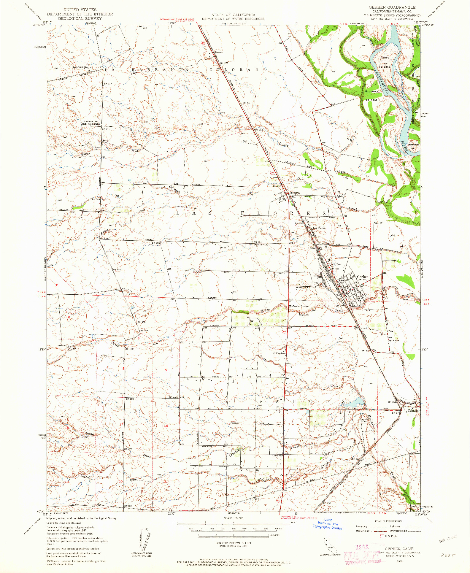 USGS 1:24000-SCALE QUADRANGLE FOR GERBER, CA 1950