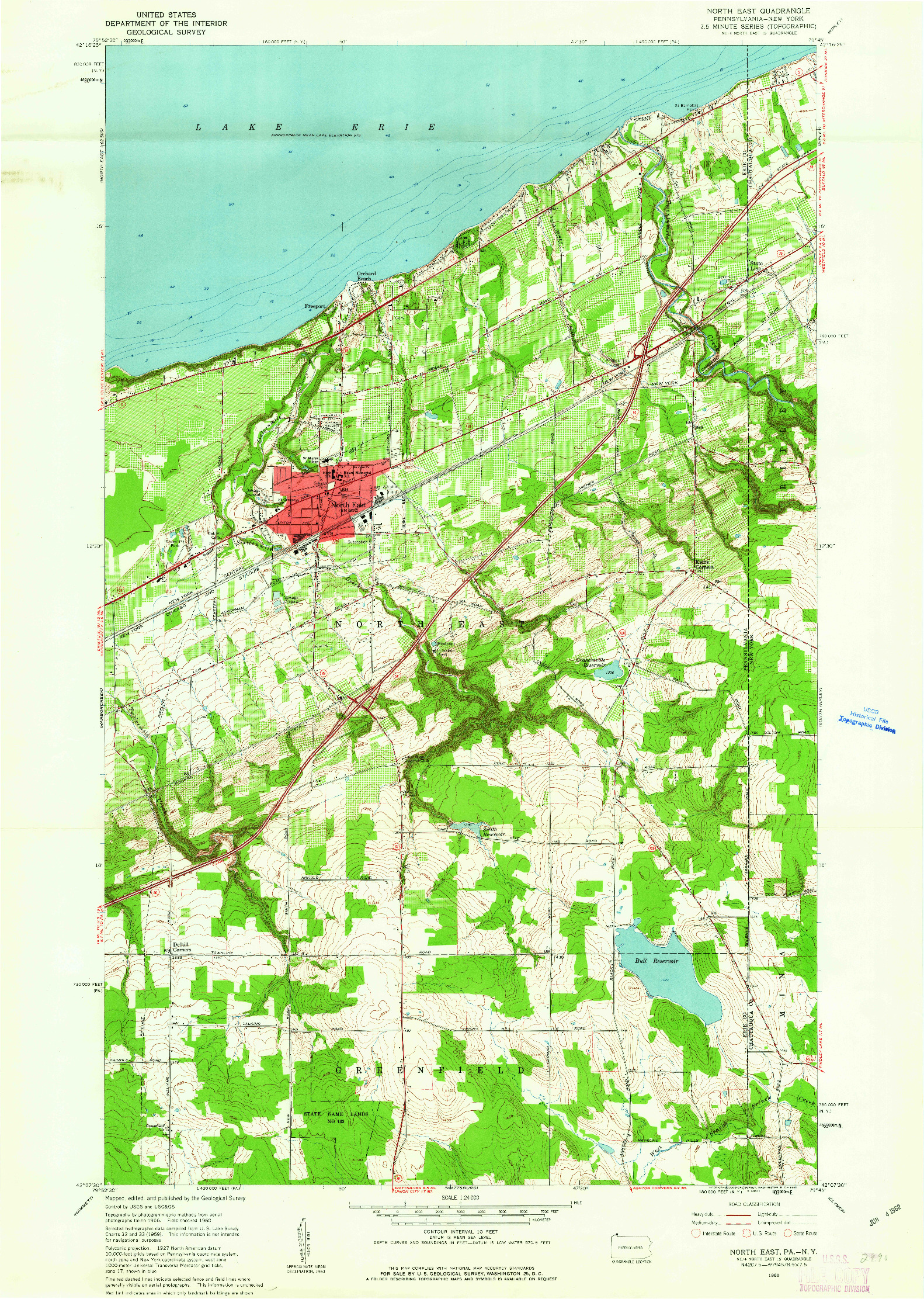 USGS 1:24000-SCALE QUADRANGLE FOR NORTH EAST, PA 1960